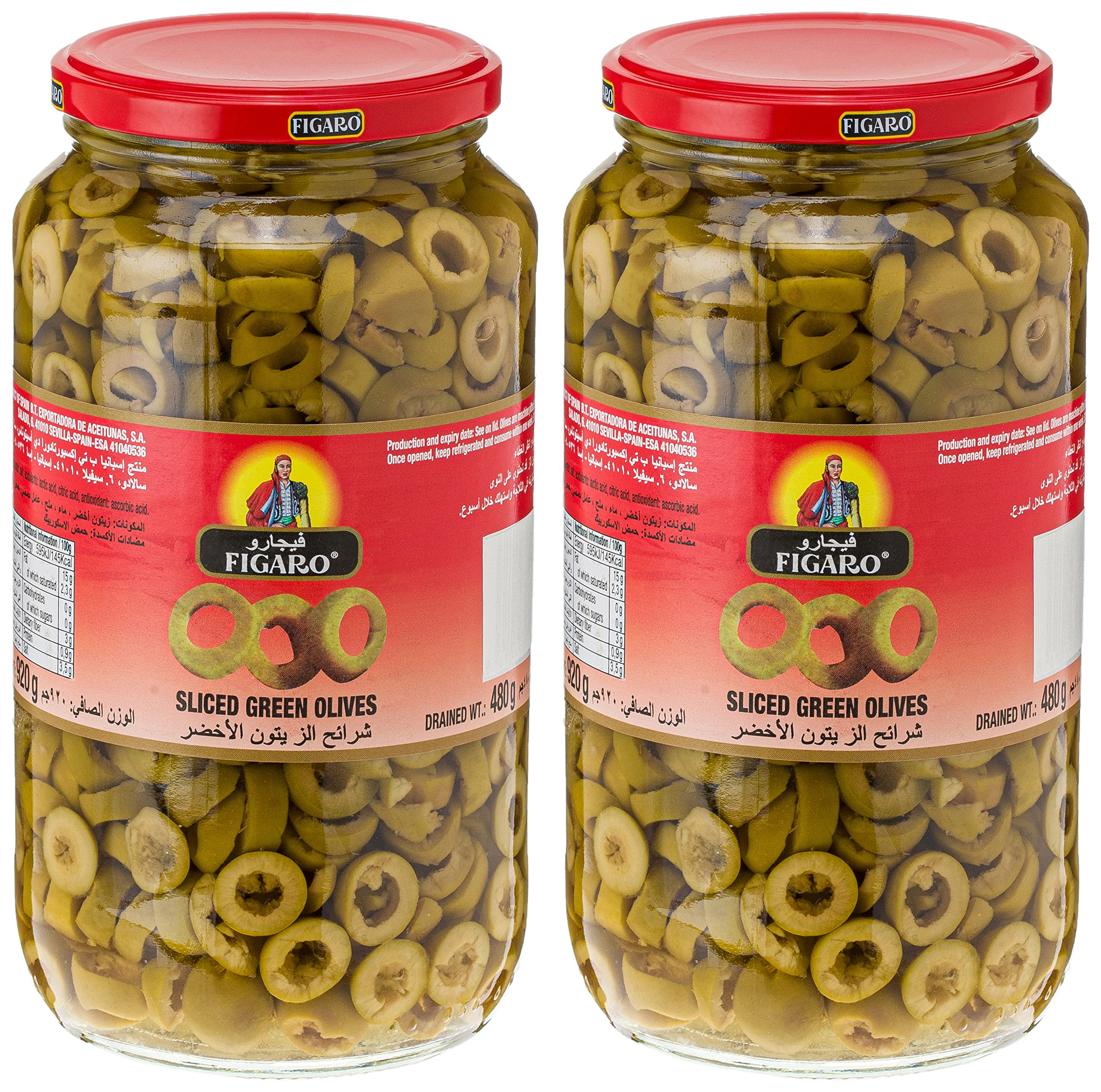 Figaro Sliced Green Olives Twin Pack