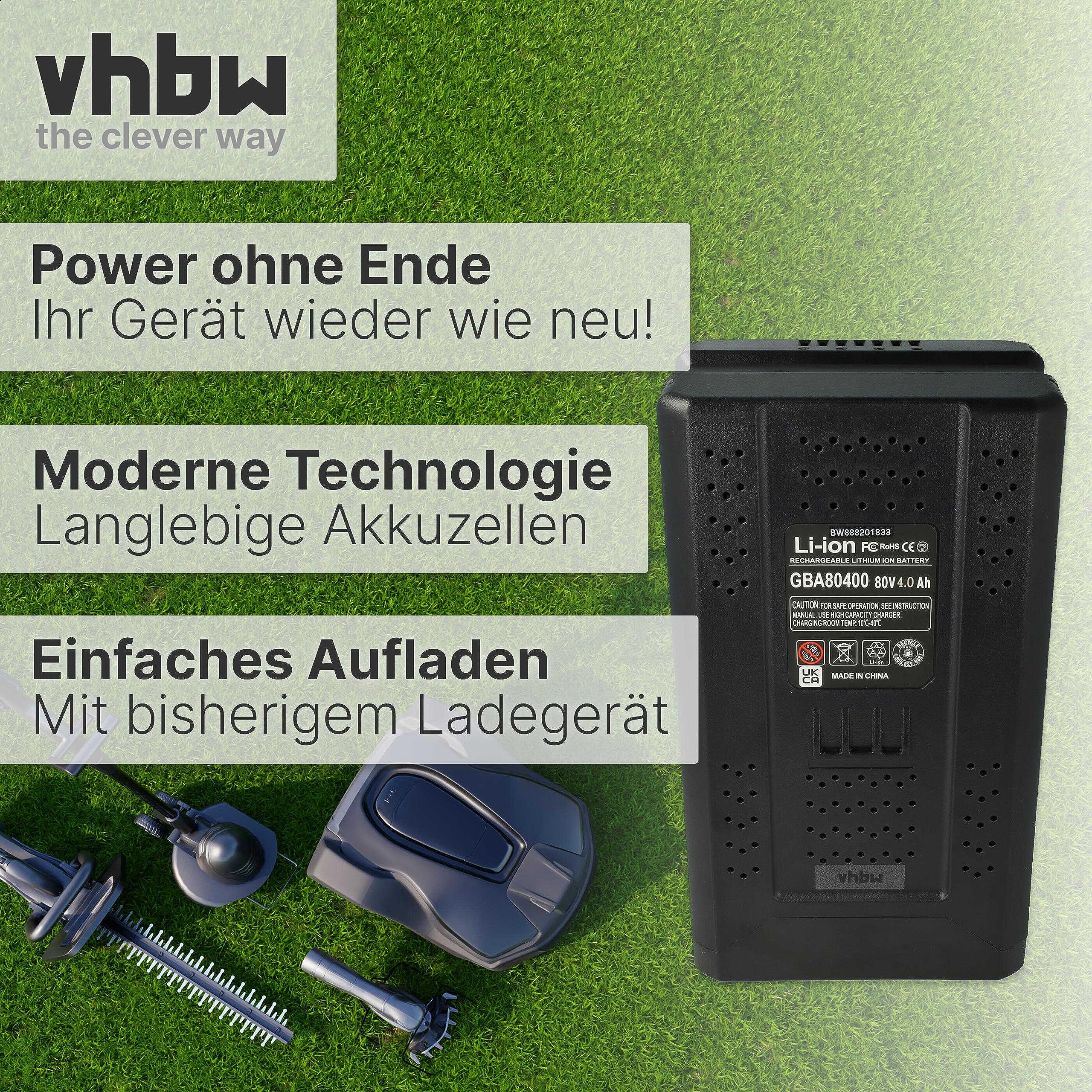vhbw 1x Batería Compatible con Stiga Combi 43 Ae, Combi 48 Ae, Combi 43 S Ae, Multiclip 47 S Ae, Combi 50 S Ae 4000mAh 80V Li-Ion