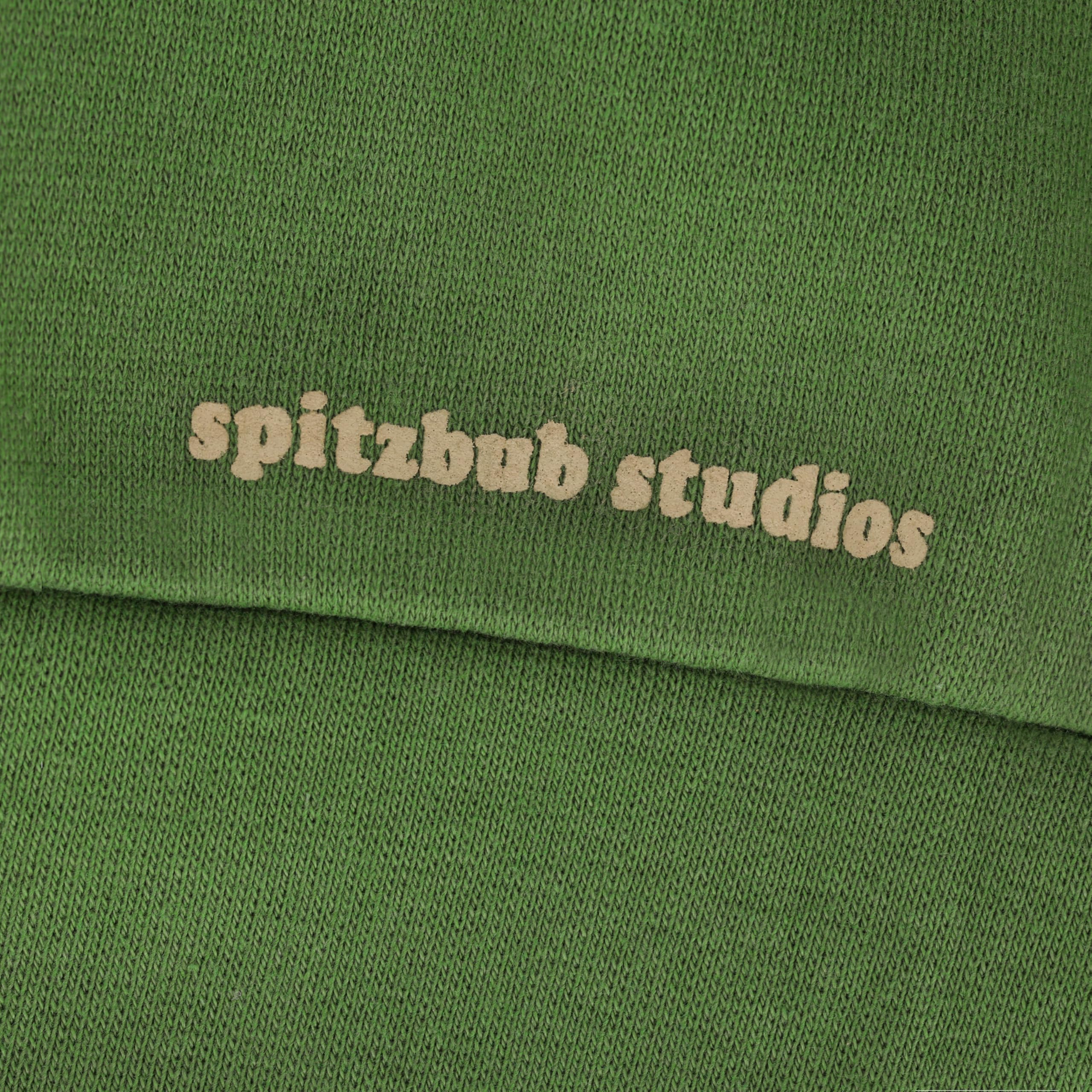 Spitzbub Oversized Hoodie Green Oasis – Kapuzenpullover,Grün mit Kaktusprint auf der Brust & Markenprint hinten