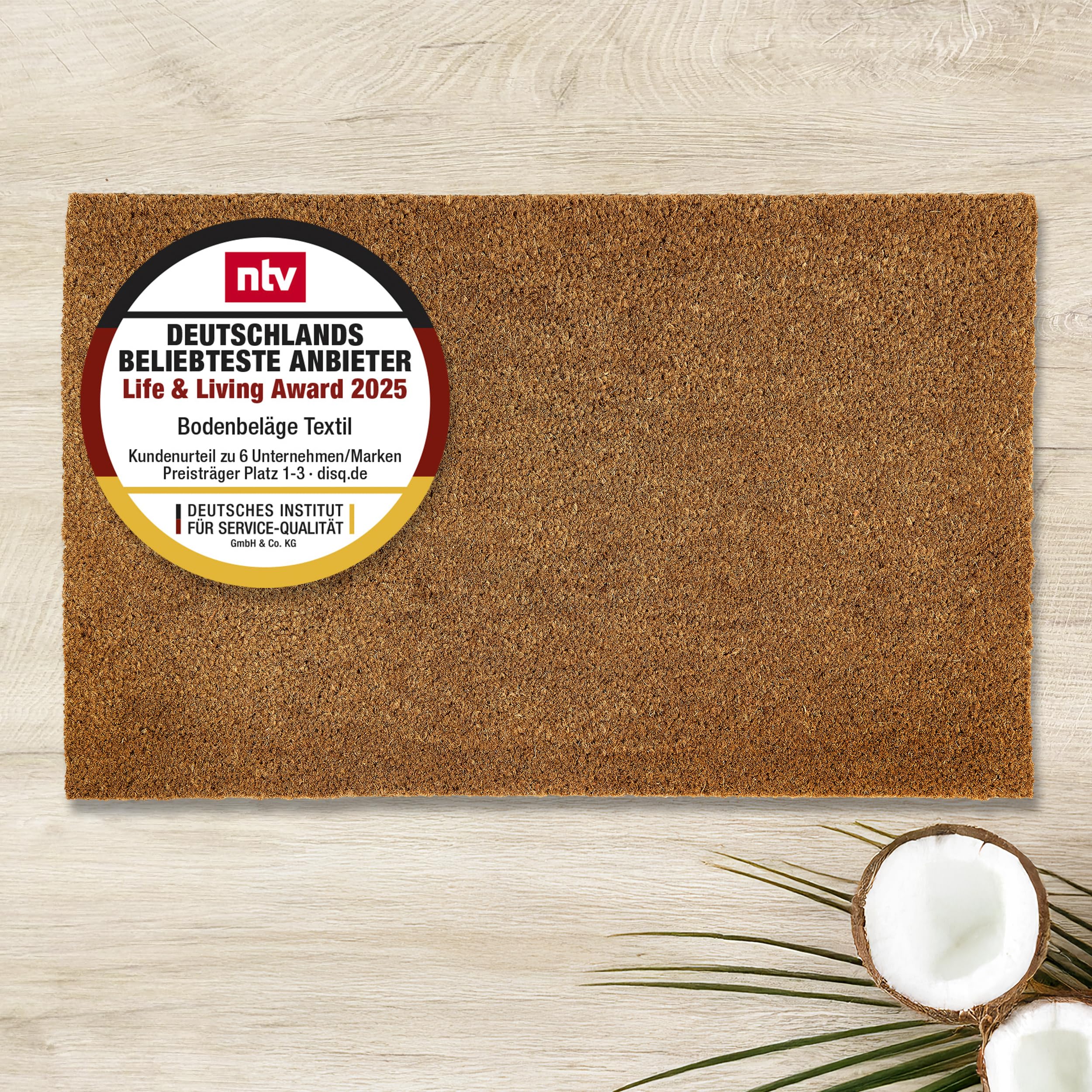 Kokosmatte Innen & überdachten Außenbereich 30 mm - 60 x 90cm (Rechteckig) | Rutschfeste Fußmatte langlebig Schuhmatte 100% Kokos Fussmatte natürliches Material Türmatte Eingangsbereich schmutzabweisend