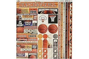 12x12 Inch Multicolor Kids Basketball Stickers for Scrapbooking