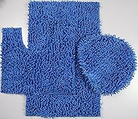 Vista 7 de BH Home & Linen Juego de 3 alfombrillas de baño de microfibra mixta de felpilla ultra suave y brillante. Tapete grande de 19.5 x 31 pulgadas, tapete