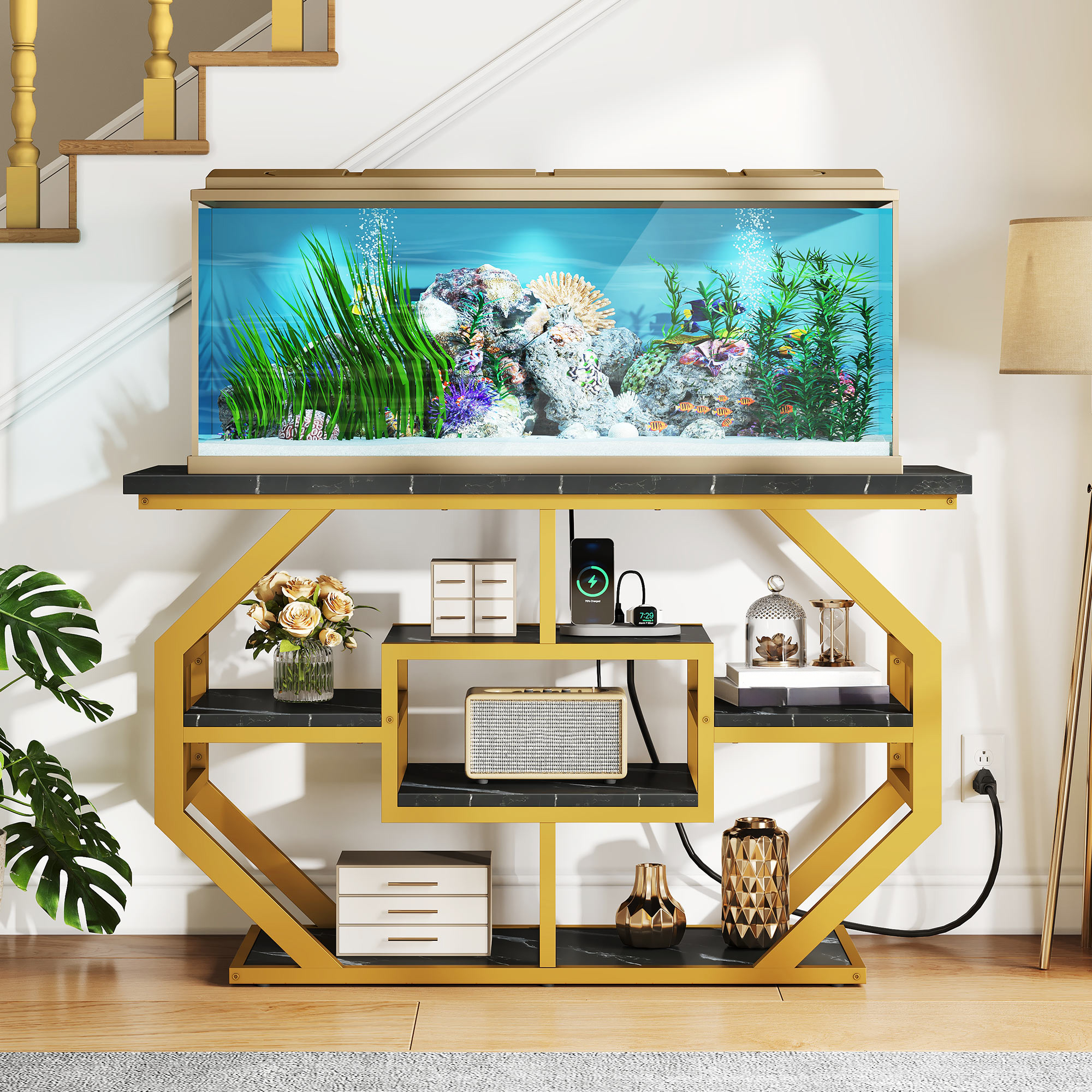 Amazon.com: DWVO 55-75 Gallon Aquarium Stand with Power Outlet