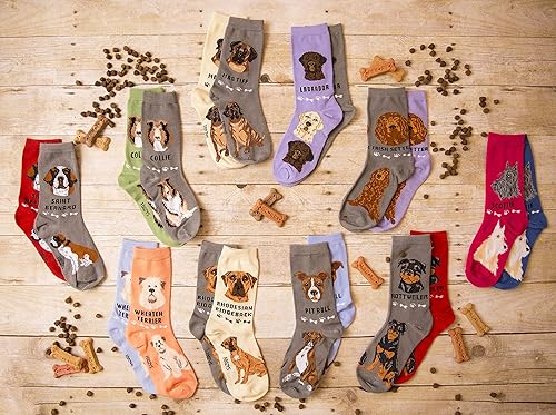 Miniatura 3 de Calcetines unisex Foozys Crew Calcetines novedosos para perros de razas grandes y medianas (2 pares), unisex, ROTTWEILER