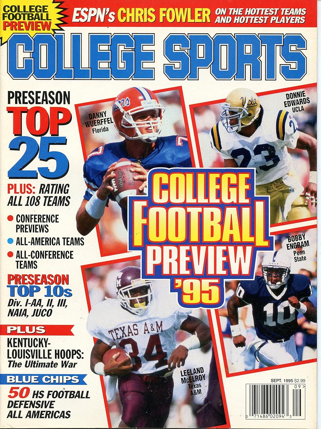 College Sports Magazine 1995 Preview Issue Danny Wurffel
