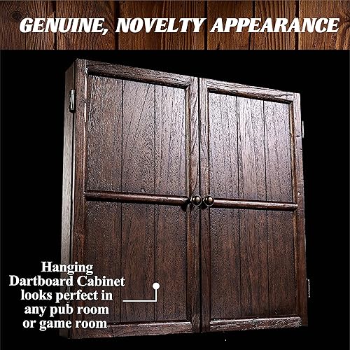 Miniatura 2 de Barrington - Diana de dardos de varios estilos premontada, colección de gabinetes de dardos de madera con cerdas de 18 pulgadas y juego de dardos de