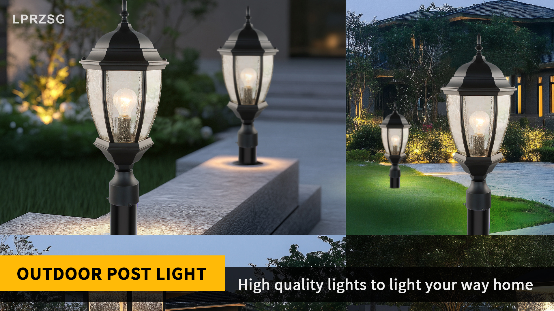 Outdoor Post Light, 21 Inch Aluminum Outside Post Lantern