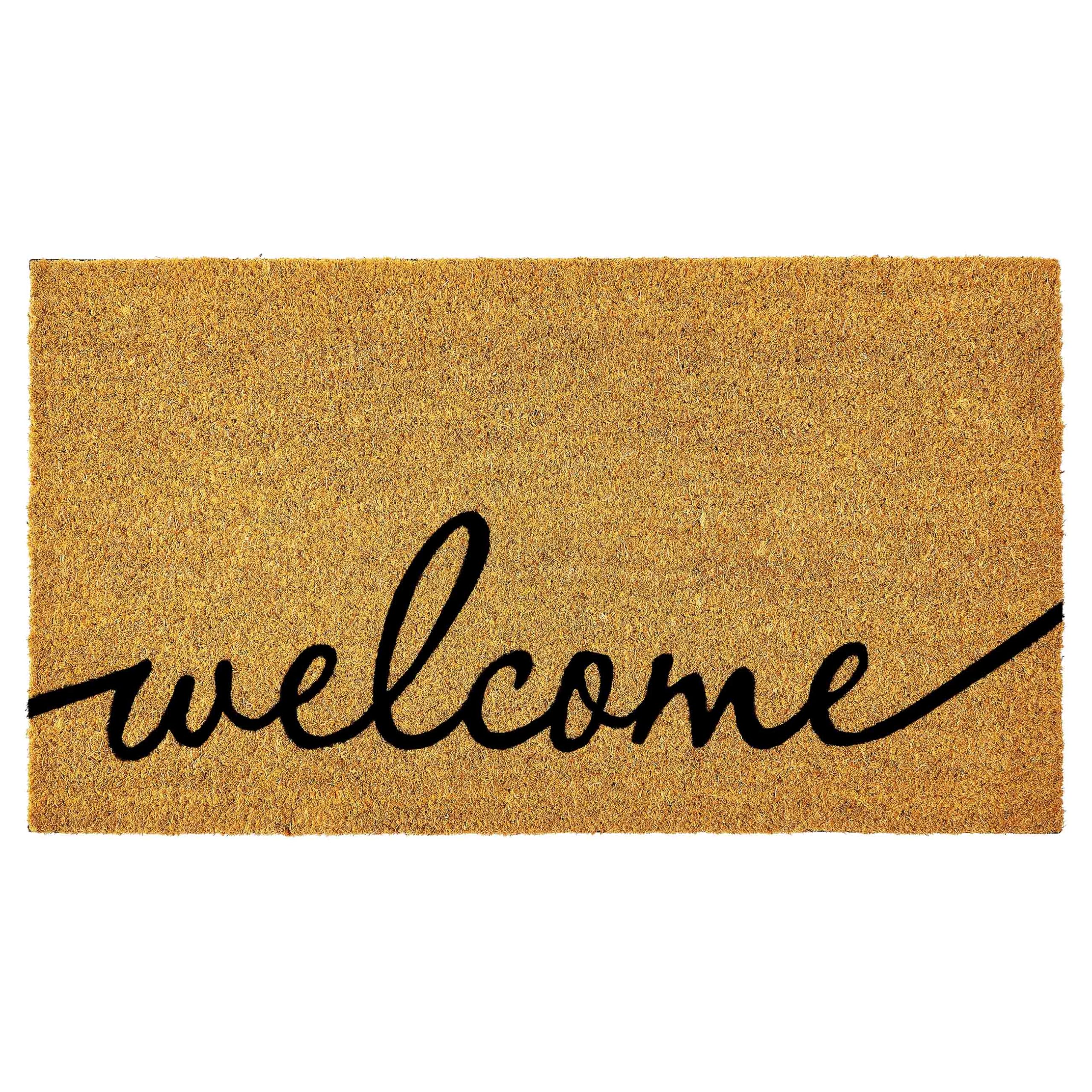 KANKUN Bold Coco Coir Door Mat with Heavy Duty Backing, Welcome Doormat (17" x 30"), Doormat Entrance (Bold Welcome)