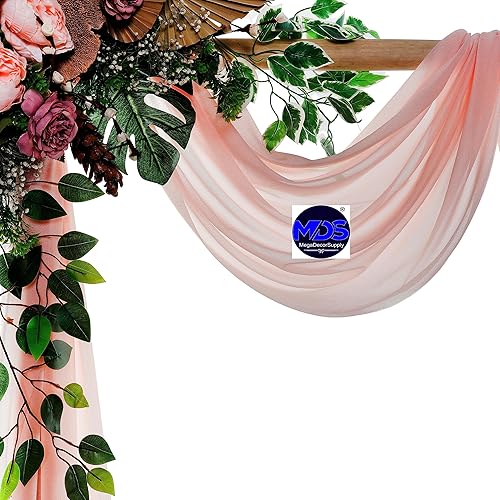 Miniatura 3 de MDS - Paquete de 2 paneles (30 pulgadas de ancho x 20 pies de largo) para arco de boda, tela traslúcida para cenador de boda, ceremonia, recepción,