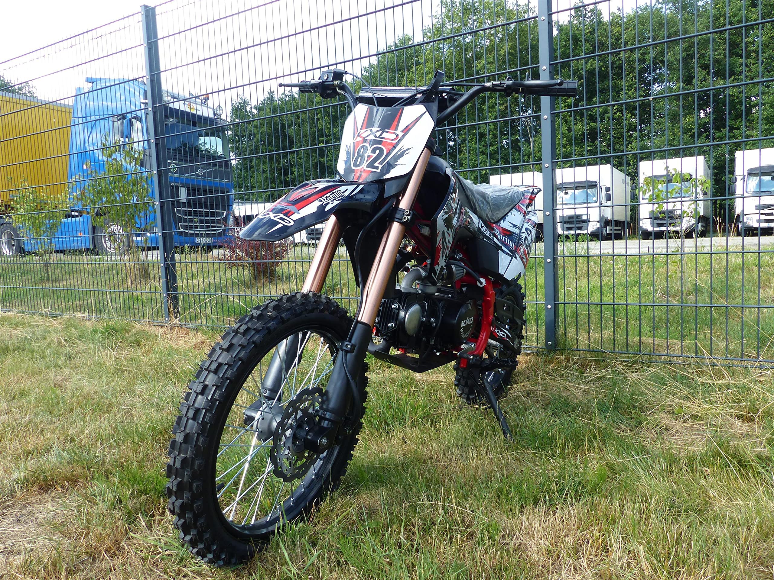 125ccm Dirtbike Cross Bike Pocketbike KXD 609 4 Takt 4 Gang Manuel 17/14" Rot