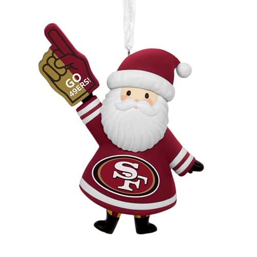 Hallmark Christmas Ornament NFL San Francisco 49ers Santa Fan Ornament Gifts for Sports Fans