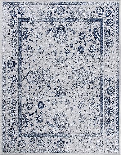 Miniatura 560 de Safavieh colección Adirondack - Alfombra de área, 6 x 9 pies, gris y azul, diseño oriental desgastado, no desprende pelusa, fácil cuidado, ideal