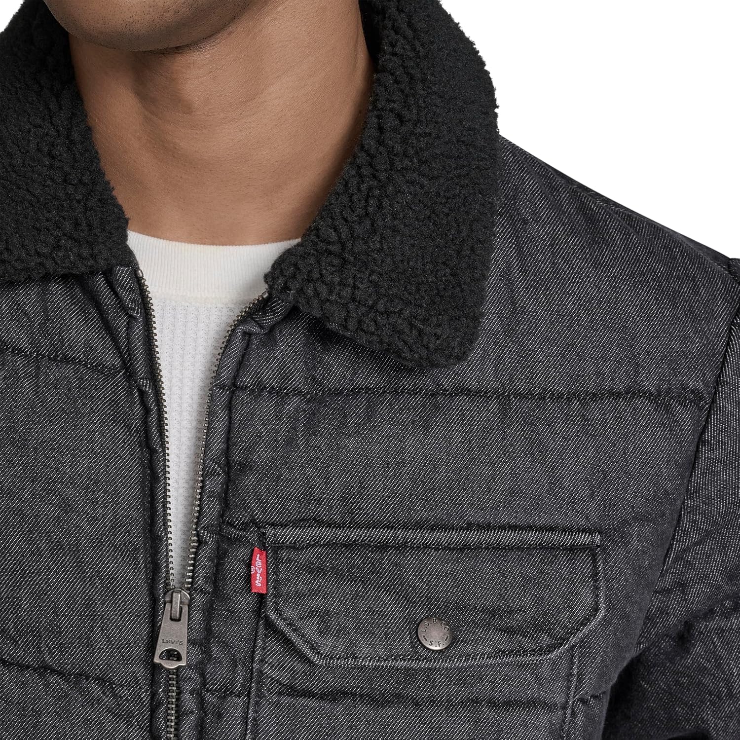 Levi's Men's Quilted Depot Jacket With Sherpa Collar - Image 5