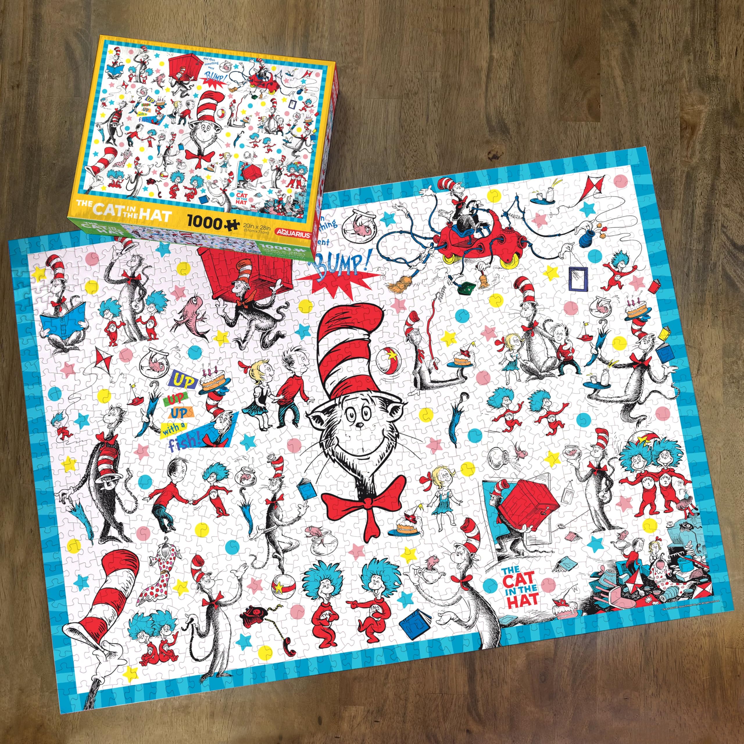 AQUARIUS Cat in The Hat Puzzle (1000 Piece Jigsaw Puzzle), Officially Licensed Dr. Seuss Merchandise & Collectibles - Image 3