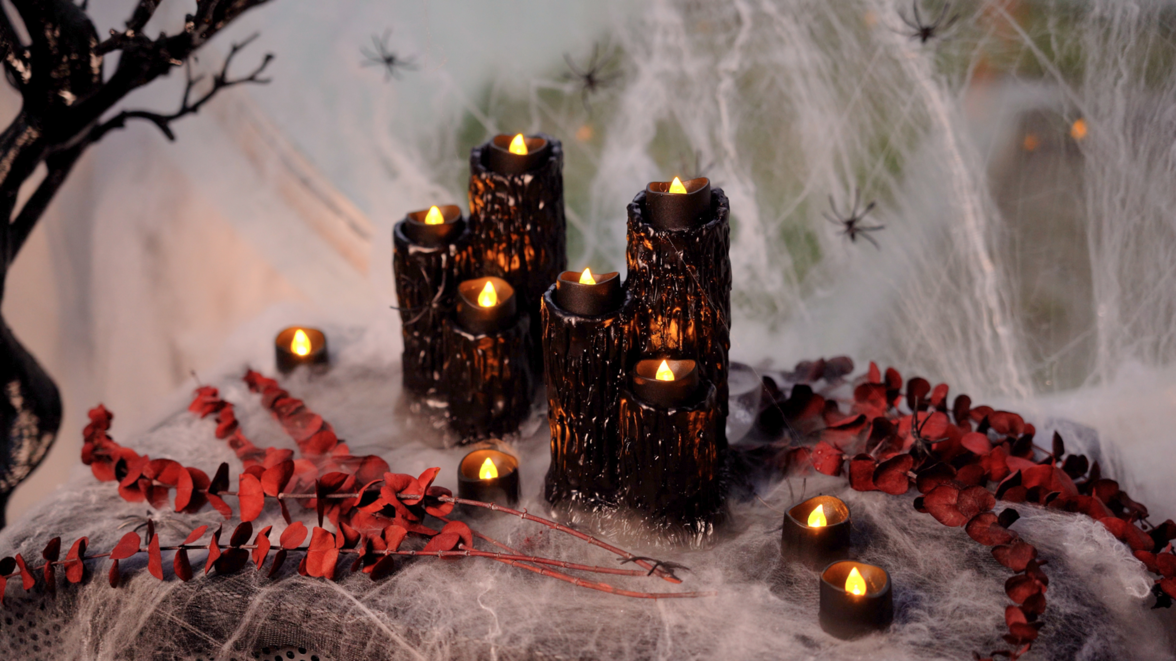Image of Homemory 12-Pack Black Flameless Battery Tea Light Candles, 200+ Hours
