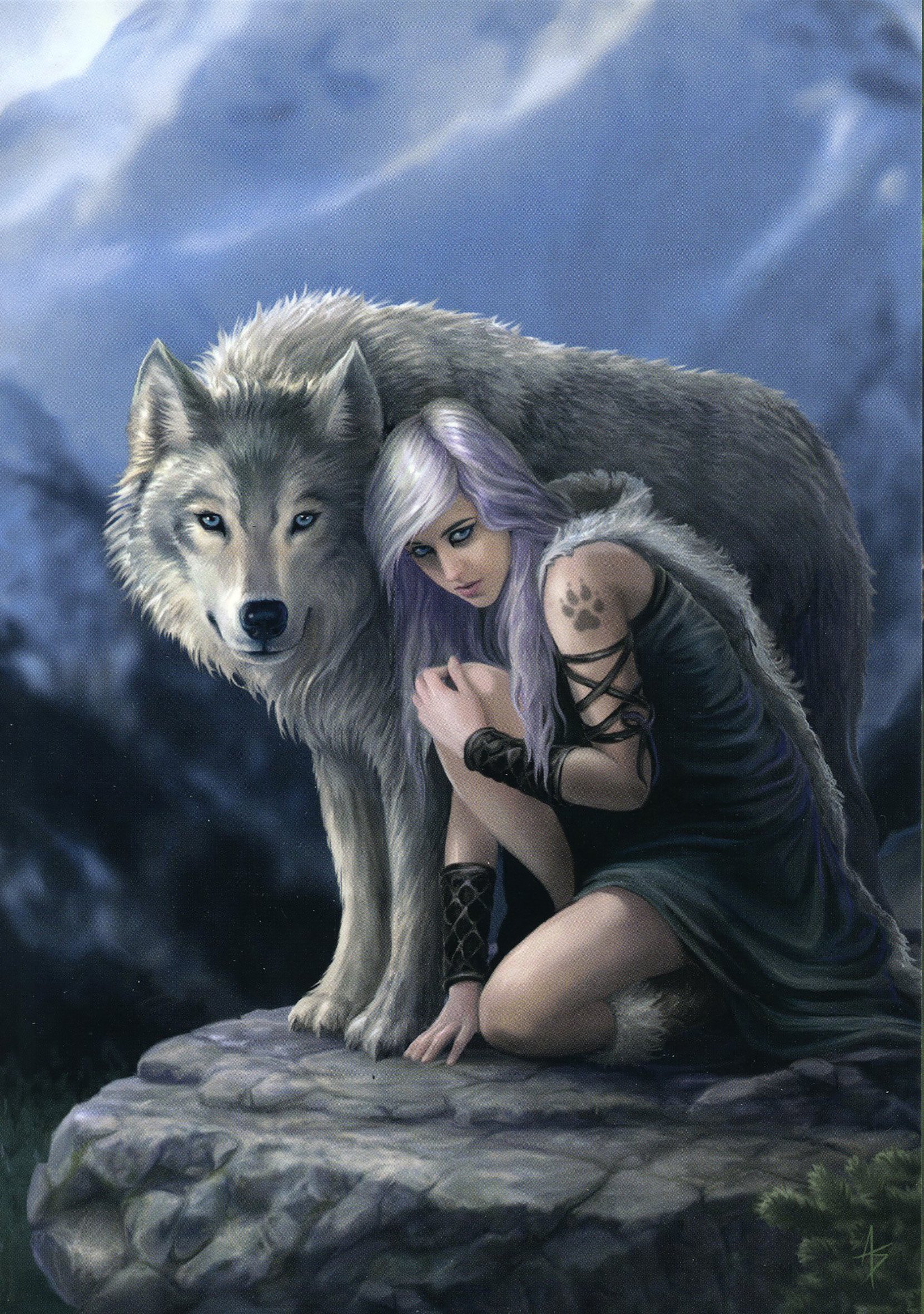 Anne Stokes Protector Greetings Card From Original Painting