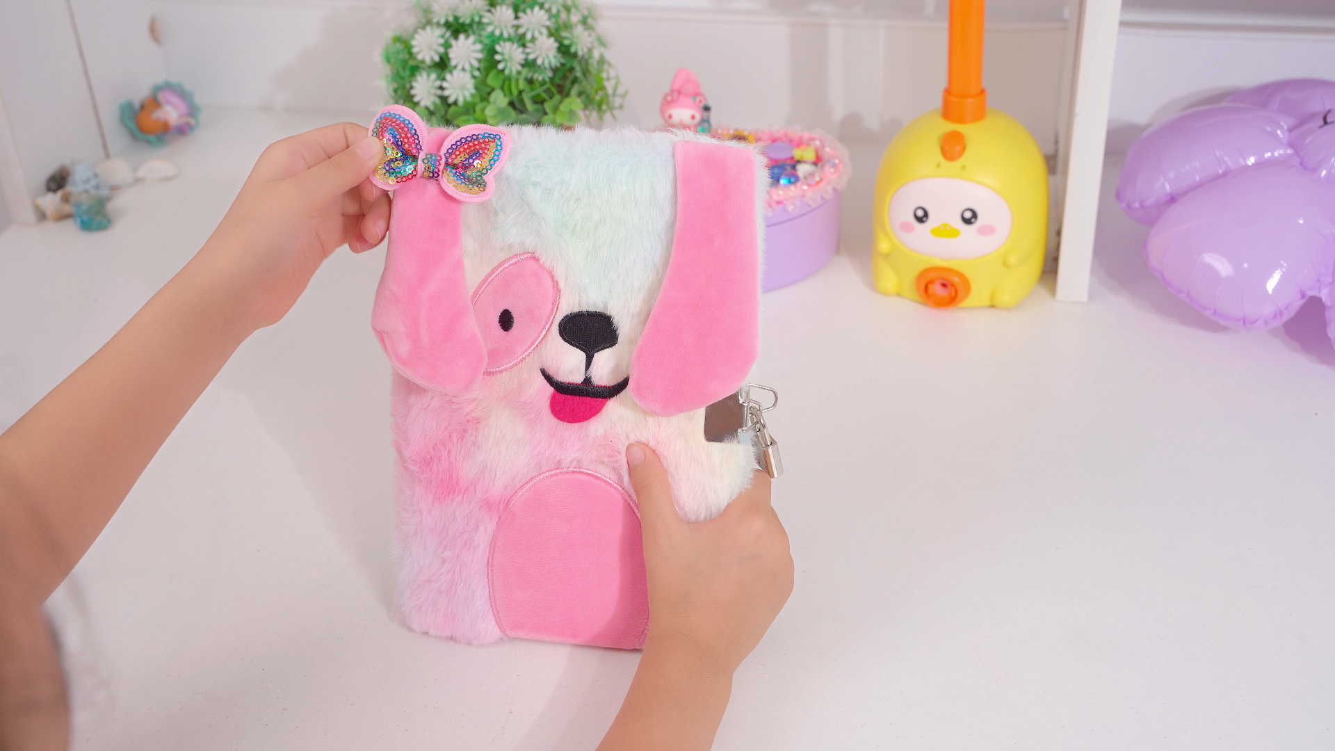 PESLNG Journal Intime Fille avec Cadenas | Carnet Secret, Cadeau Fille | Encourage l'Écriture, Parfait pour l'École et les Occasions Spéciales (Chiens aux longues oreilles, Multicolore