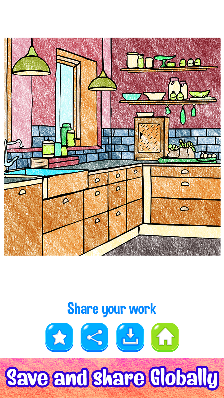 Kitchen Paint by Number Grownups Paint + Glitter + Crayon Coloring