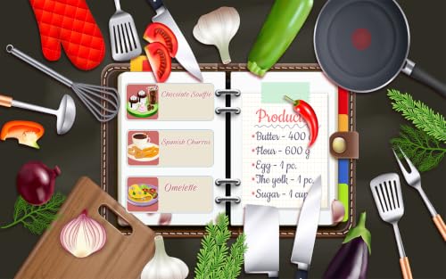 Recettes de chef de livre de cuisine du monde : jeux de cuisine – vue 2