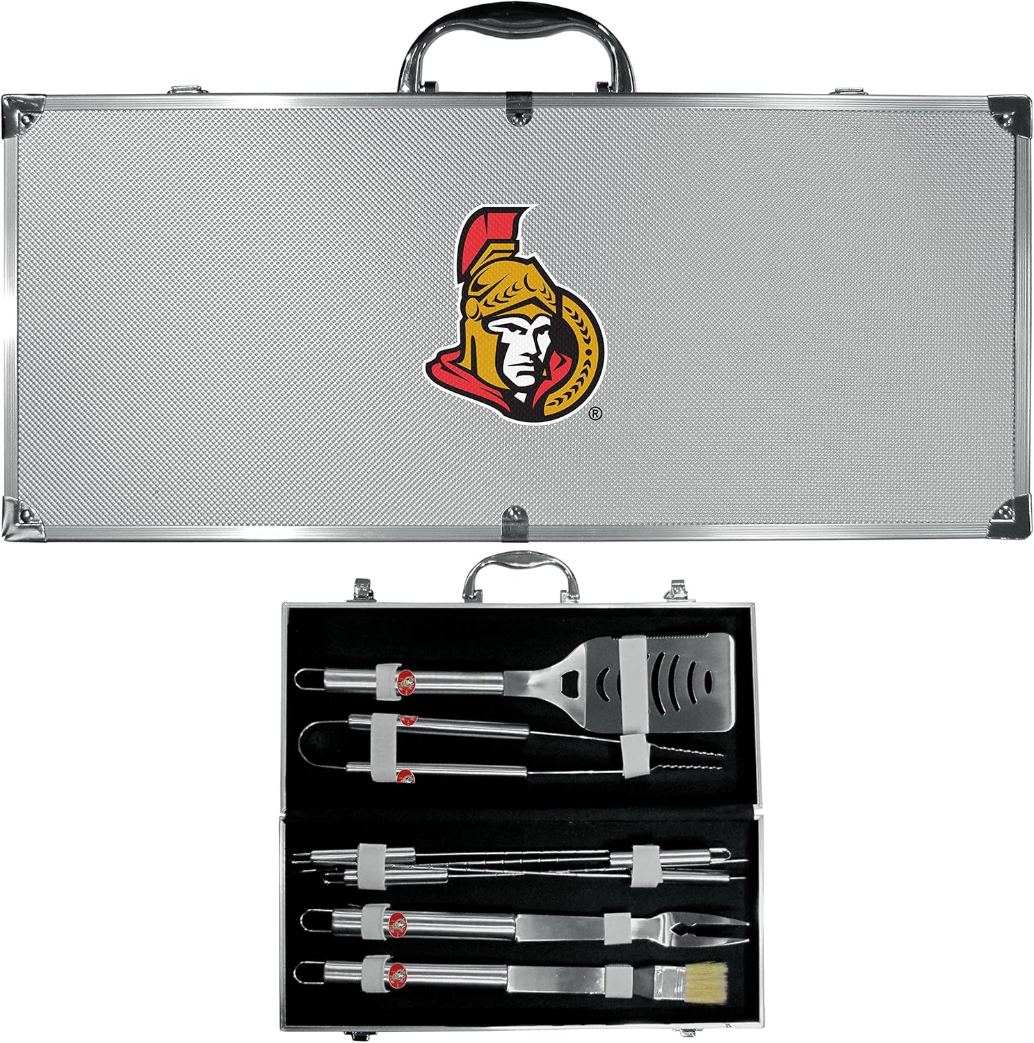 NHL Siskiyou Sports Fan Shop Philadelphia Flyers Stainless Steel BBQ Set w/Metal Case 8 piece Gray : Sports & Outdoors