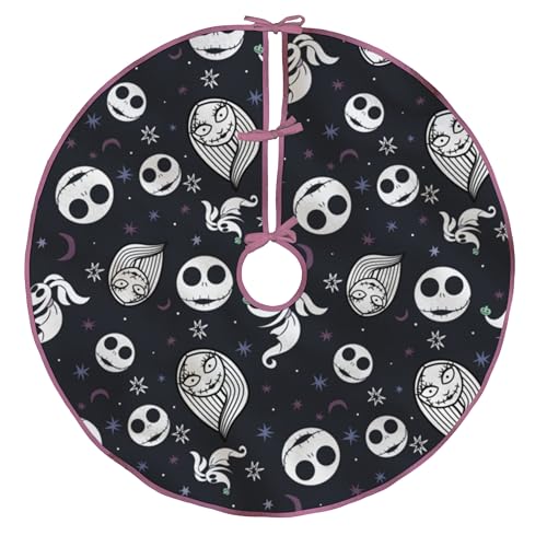 Hallmark Christmas Tree Skirt, Disney Tim Burton's The Nightmare Before Christmas Tree Skirt, 48", Fabric, Gifts for Disney Fans