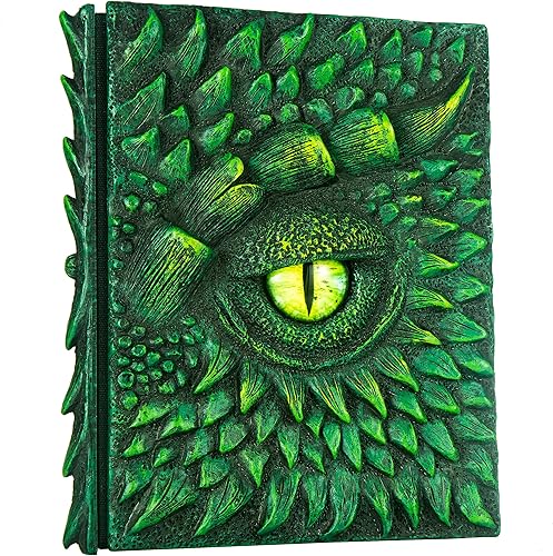Diario 3D en relieve de ojo de dragón en relieve, cuaderno grabado de resina, cuaderno Dnd para los amantes de los dragones, papel en blanco, bloc