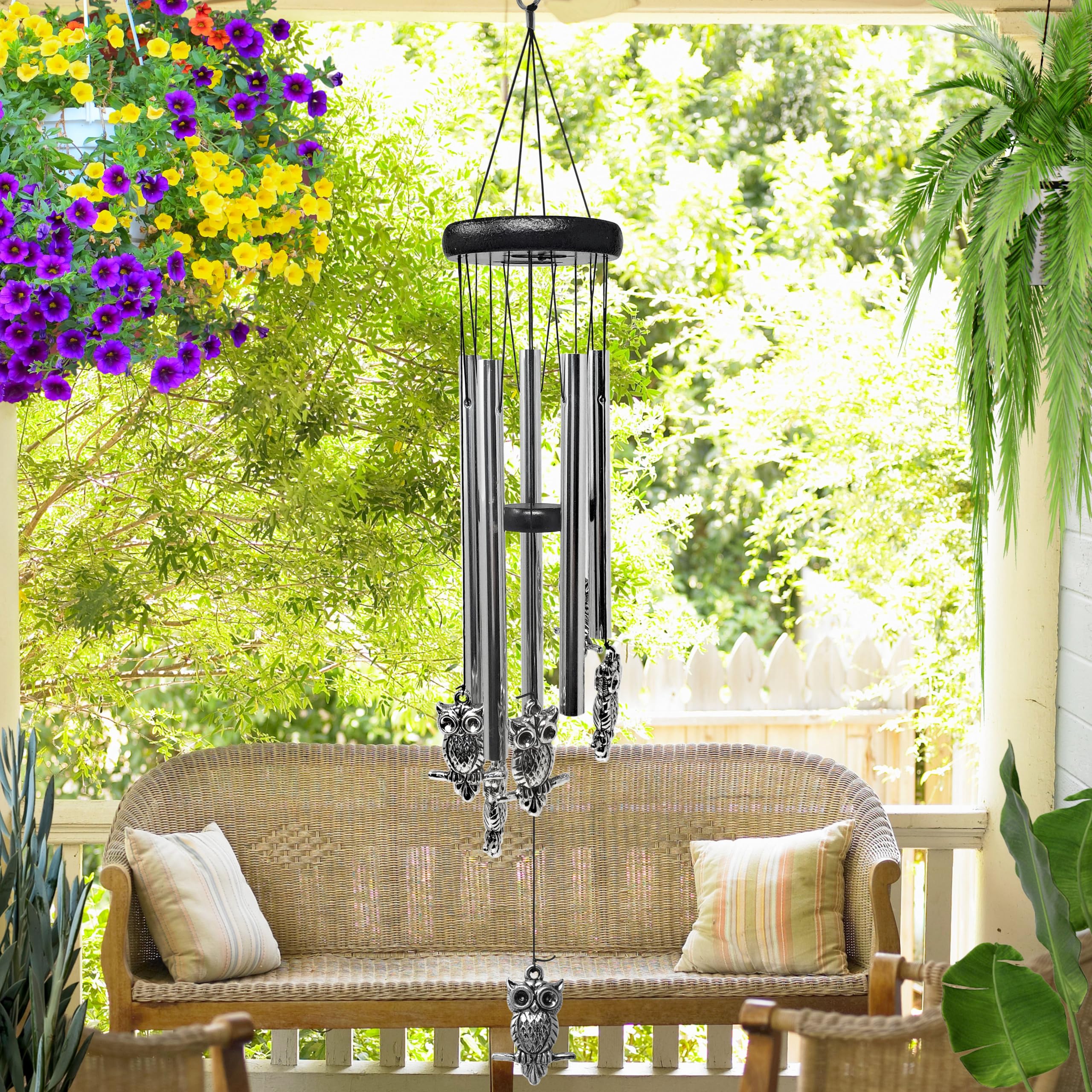Solawindchime Carillon éolien En Forme De Hibou Pour L'extérieur