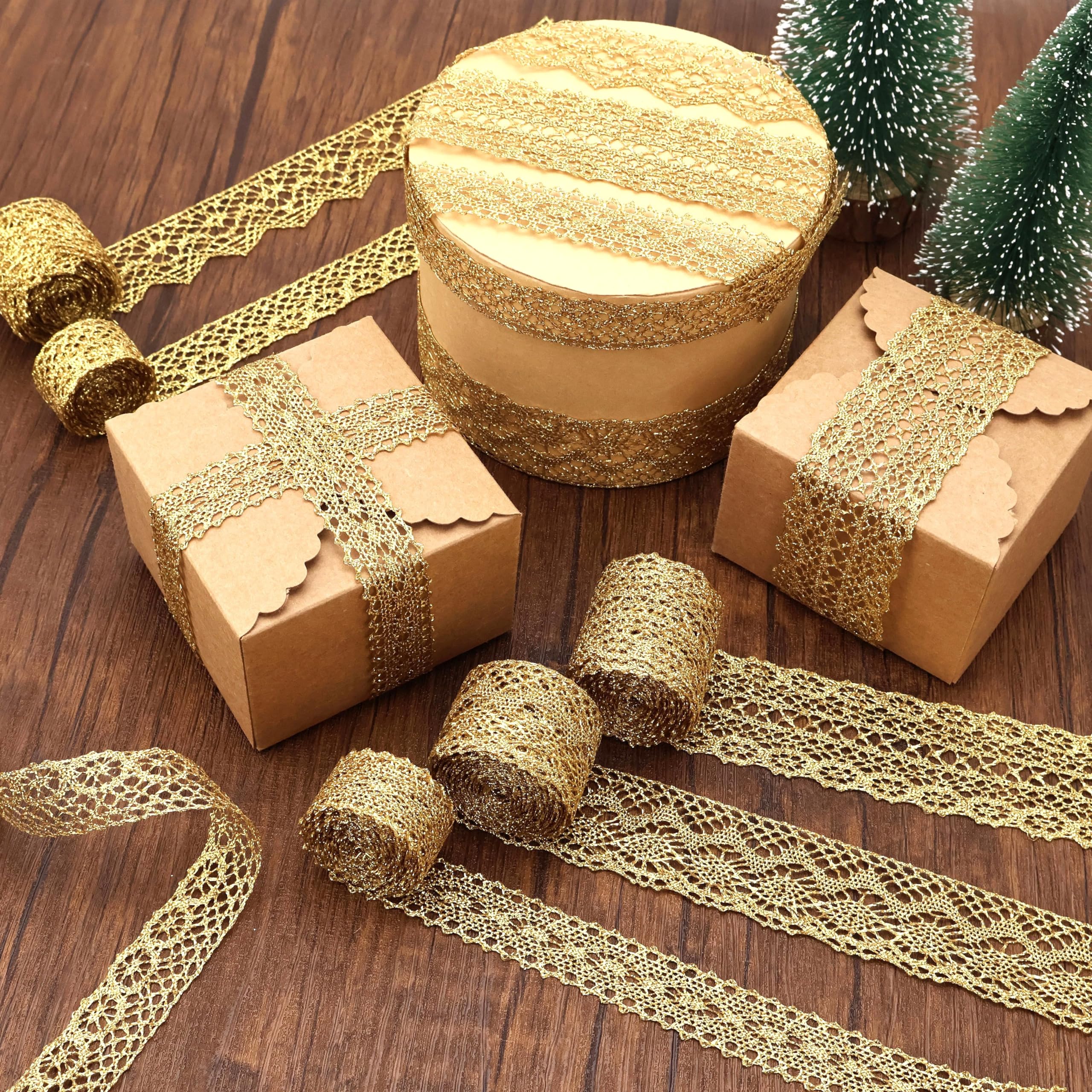 Amazon.com: ZNZAKKA Gold Lace Trim 15 Yards Vintage Lace Ribbon