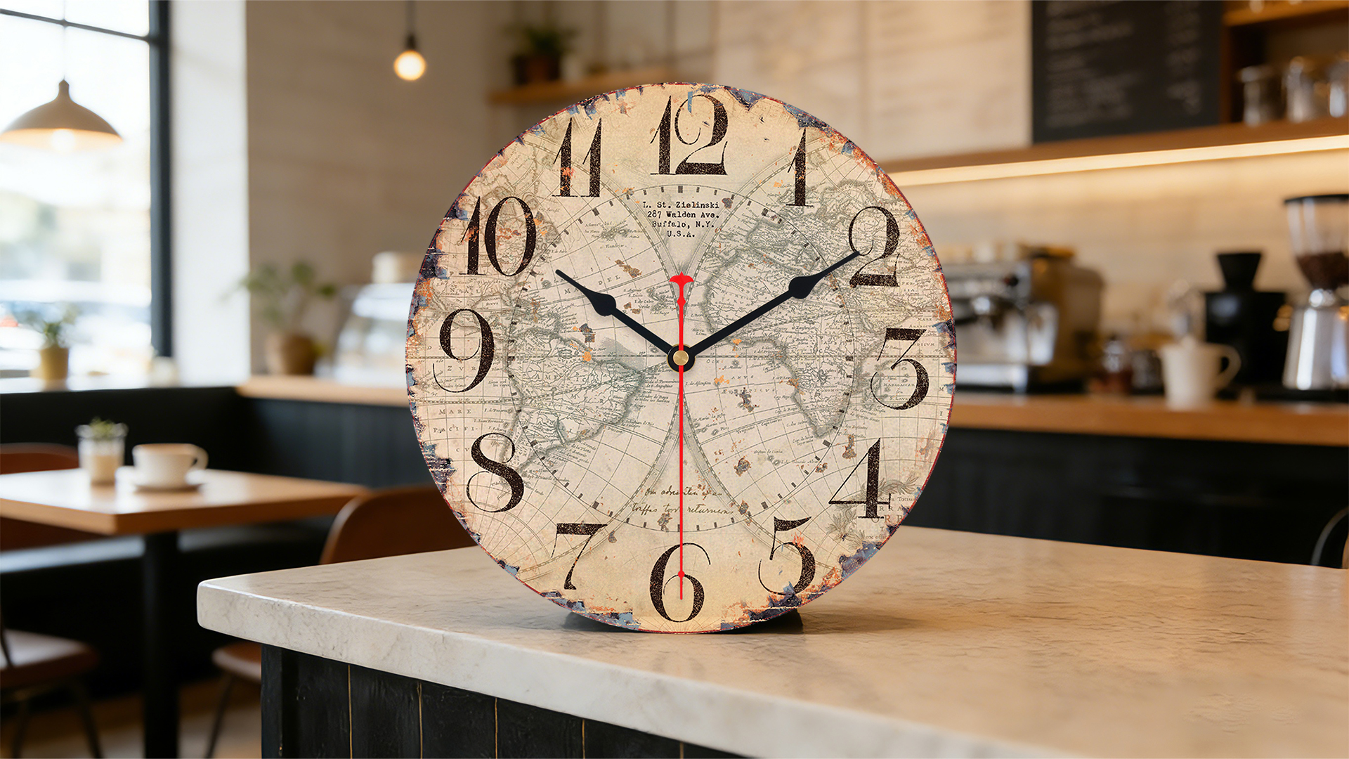 GRAVURZEILE Orologio Da Parete In Legno Vintage Summer - Silenzioso Ø 30 Cm - Stampato UV Made In Germany