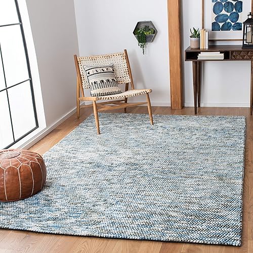 Safavieh Natura Collection - Alfombra decorativa de 2 x 3 pies, azul y marfil, hecha a mano, ideal para zonas de alto tráfico en entrada, sala de Safavieh Natura Collection - Alfombra decorativa de 2 x 3 pies, azul y marfil, hecha a mano, ideal para zonas de alto tráfico en entrada, sala de