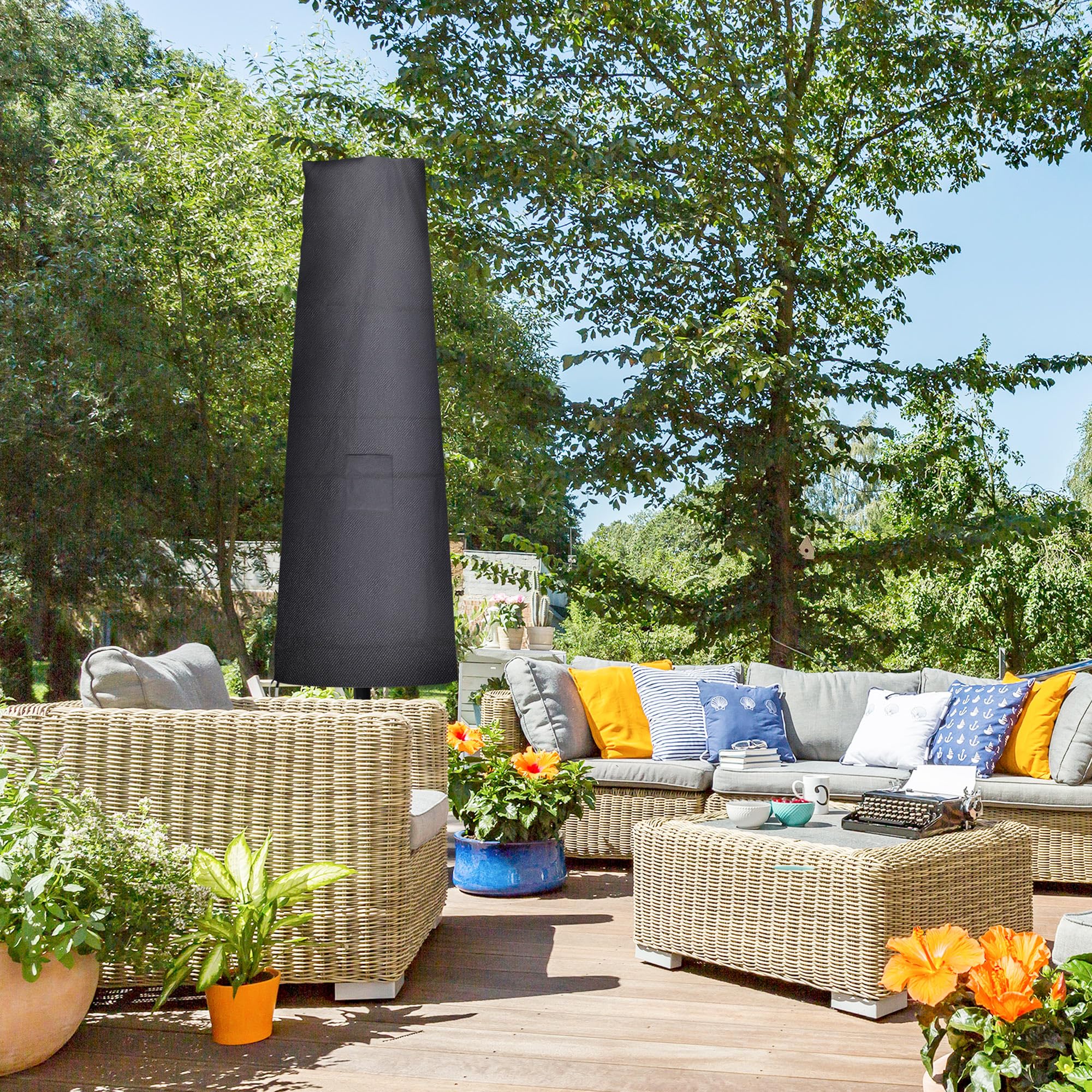 Housse De Protection Pour Parasol Déporté En Tissu Oxford 420D Impermeable Avec Fermeture Eclair Perche Telescopique 265 X 407050 Cm 85686120