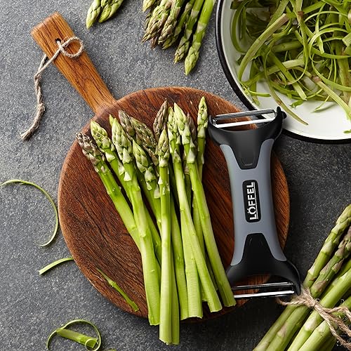 Miniatura 6 de Pelador para patatas y verduras y naranjas, resistente doble cara, agarre antideslizante, fruta de manzana, en forma de Y, con cuchillas rectas y