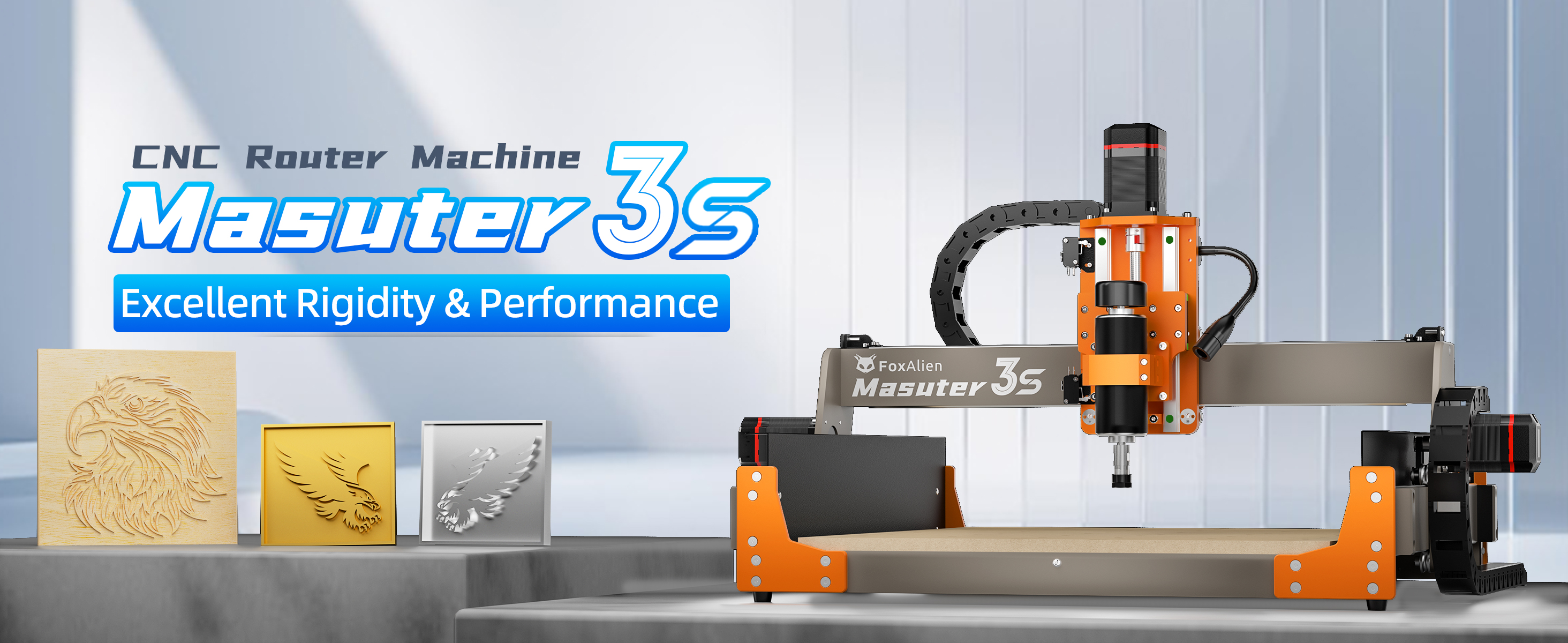 FoxAlien Masuter 3S CNC Router Machine with NEMA 23 Closed-Loop