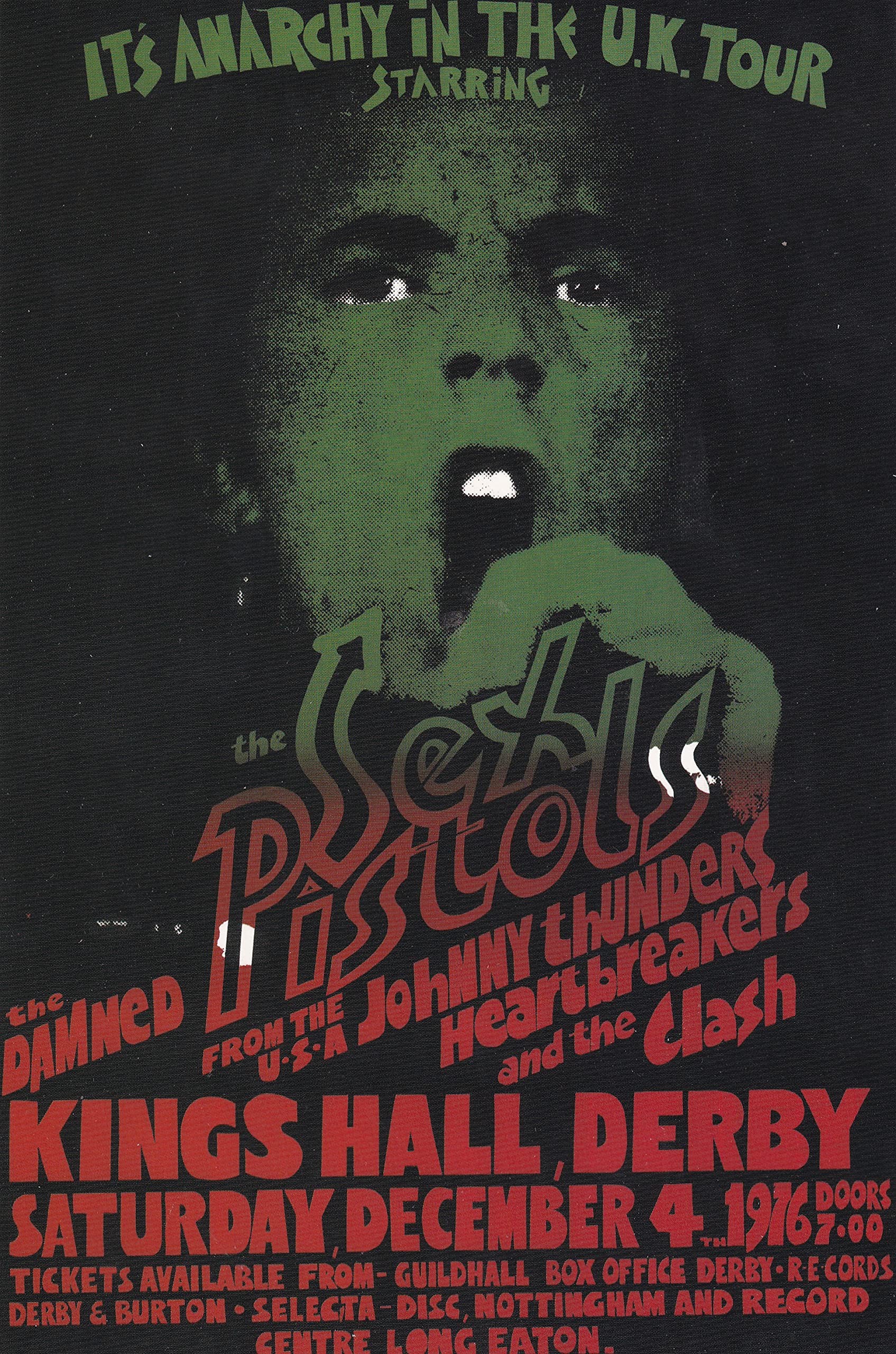 K1 The Sex Pistols, King's Hall, Derby, 1976 - Mini Poster/Book Clipping