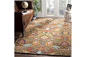 SAFAVIEH Blossom Collection 3' x 5' Green/Multi Handmade Premium Wool Area Rug