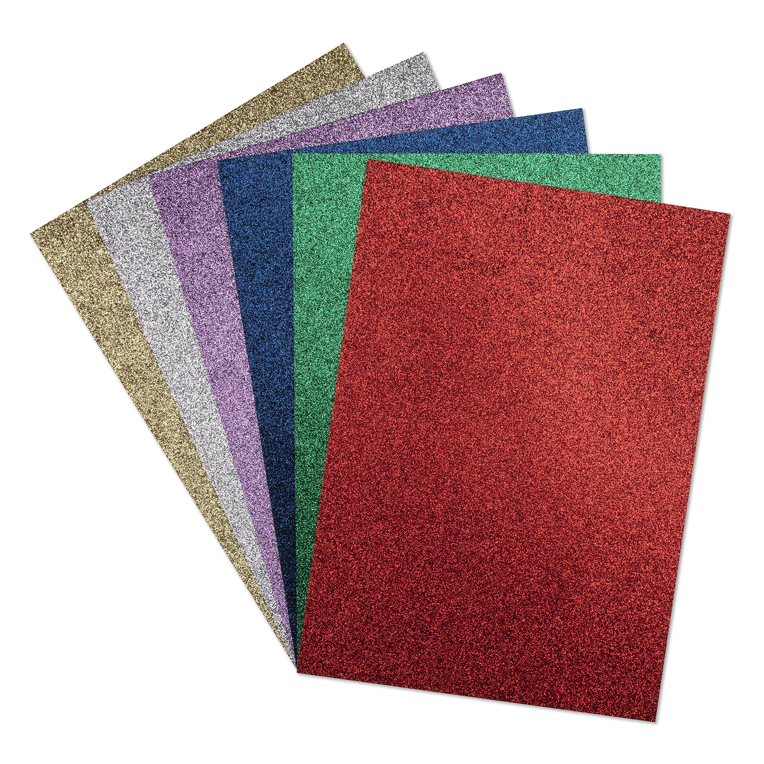 PaperCutz Glitter Card 250GSM Zero Shed (A4, Assorted - 24 Sheets)