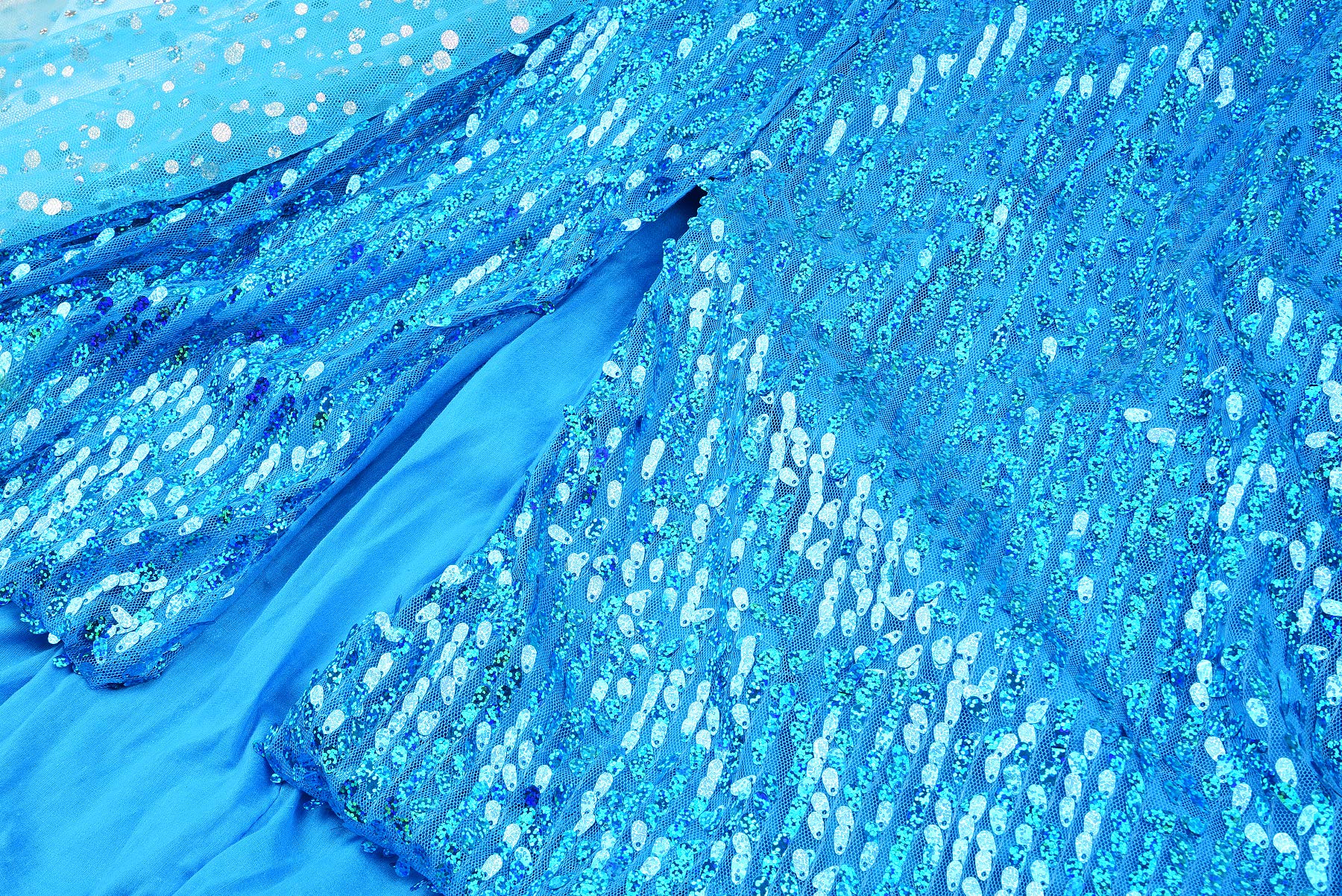 JerrisApparel Meisjes Assepoester Prinses kostuum Jurk Pofmouw Partij Aankleden (5 jaar, Blauw Met accessoires