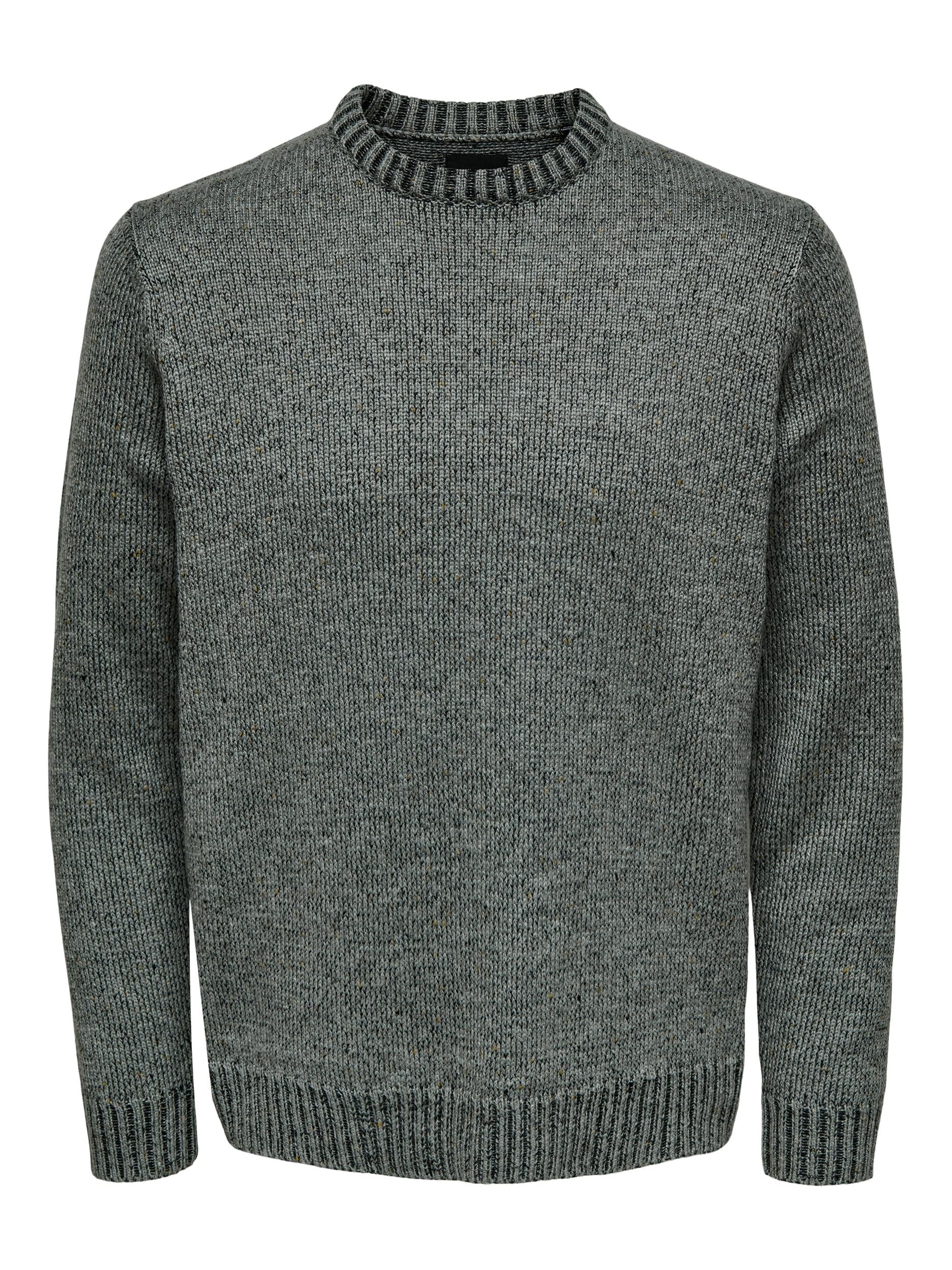 Only & Sons Men's Grey Enrique Regular Crew Knit Small (Grey)