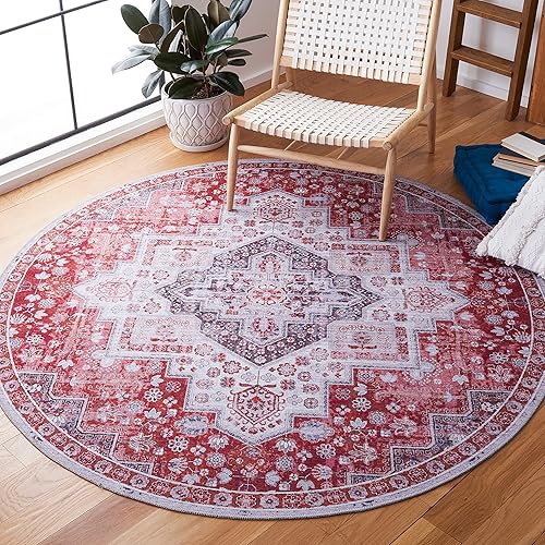 Miniatura 8 de SAFAVIEH Serapi Collection - Alfombra de 8 x 10 pies, diseño bohemio, medallón oriental, envejecida, lavable a máquina, no desprende pelusa, para