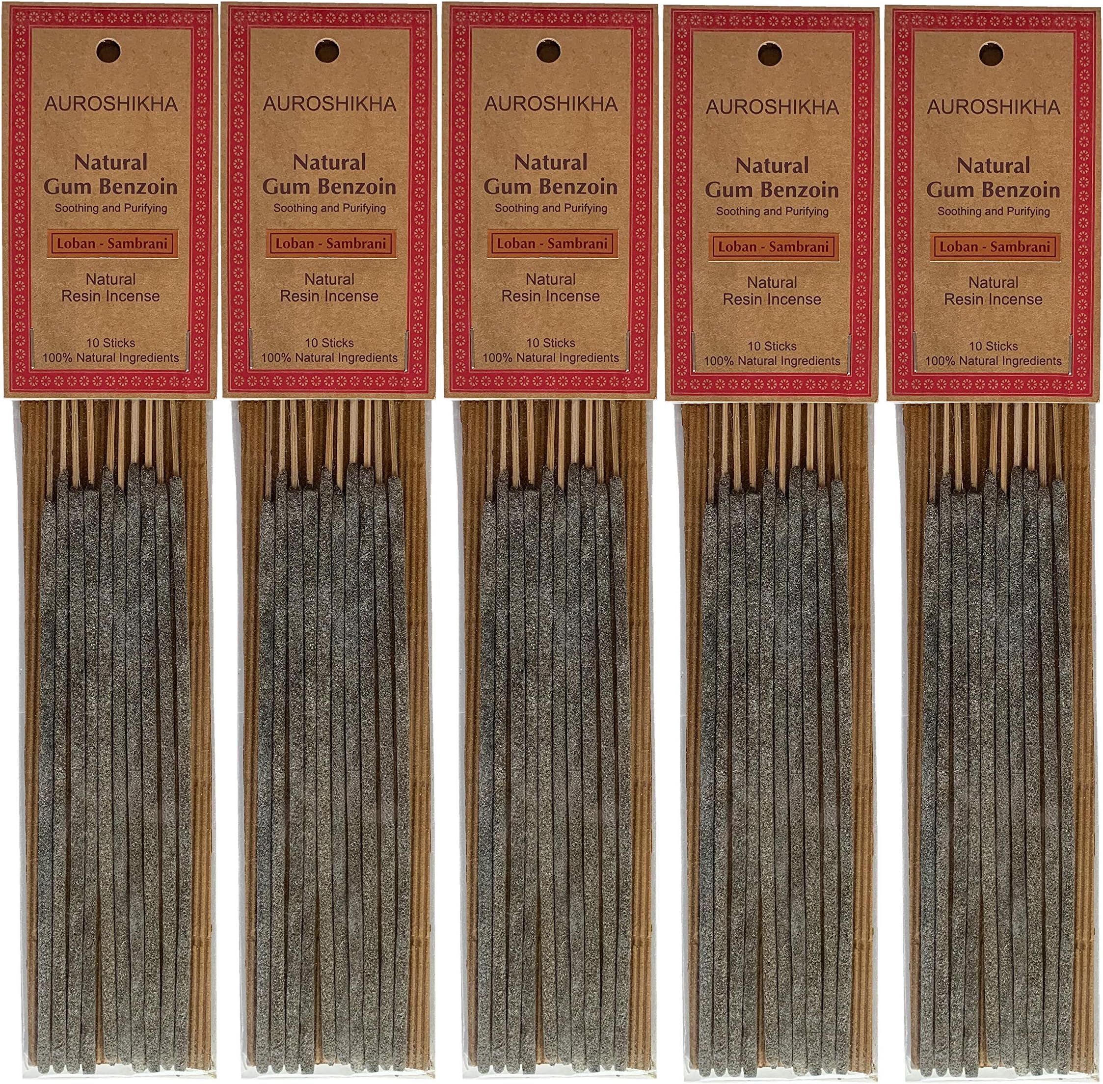 Natural Resin ~ Gum Benzoin ~ Loban - Sambrani Incense Sticks (5 Pack Total of 50 Sticks)