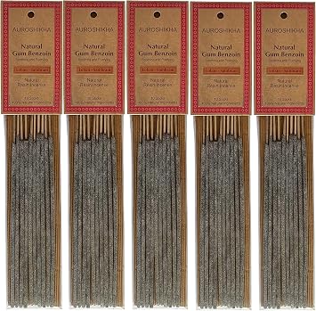 Natural Resin  Gum Benzoin  Loban - Sambrani Incense Sticks 5 Pack Total of 50 Sticks
