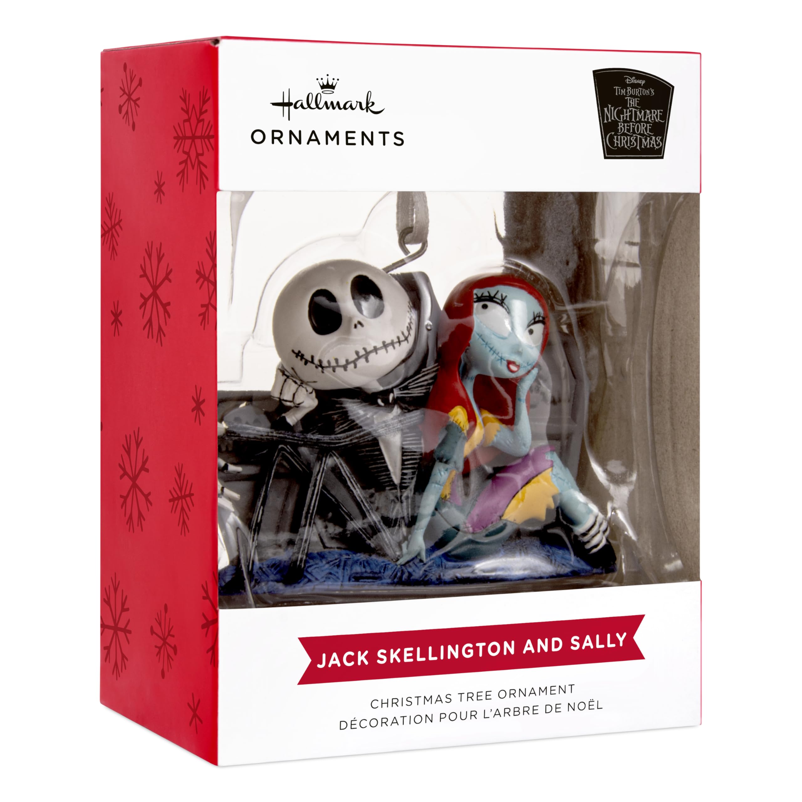 Hallmark Christmas Ornament, Disney Tim Burton's The Nightmare Before Christmas Jack and Sally with Tombstones Ornament, Gifts for Disney Fans