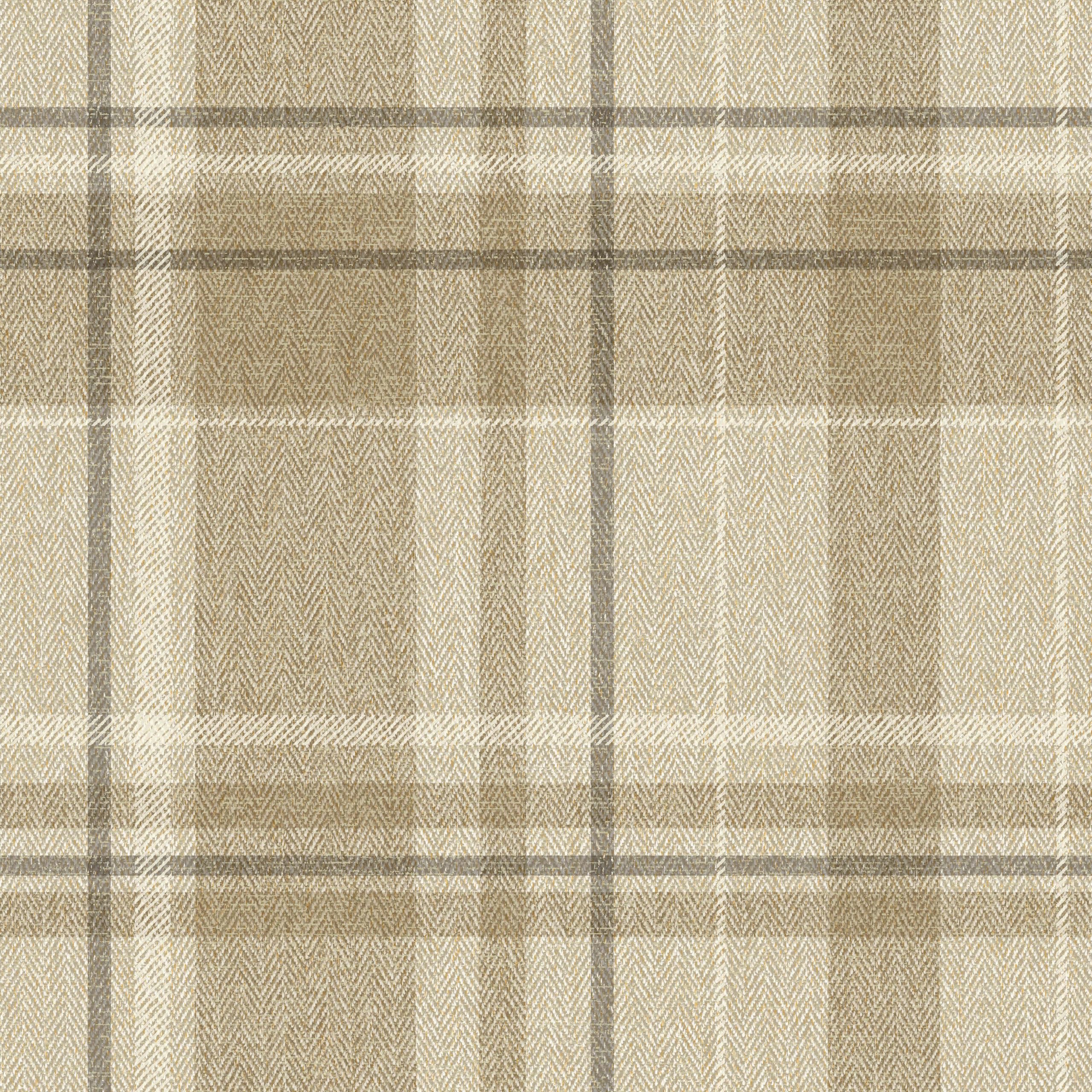 CROWN M1868 Harris Check Luxury Textured Wallpaper, Natural, 52 x 1005 cm