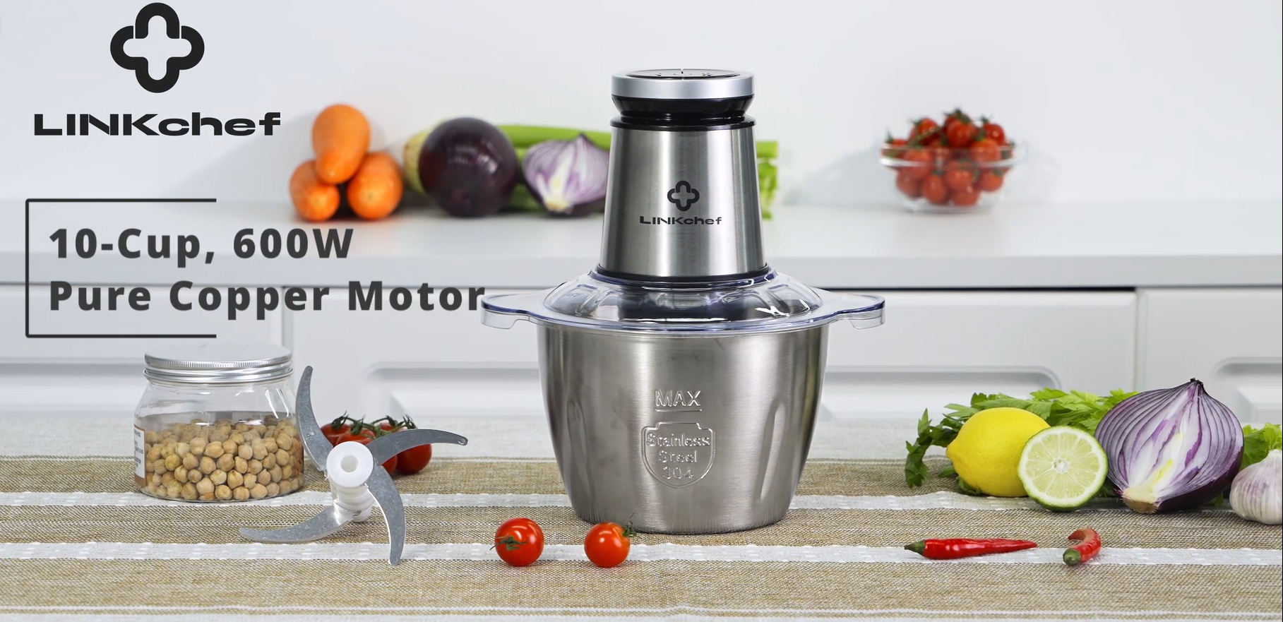 Amazon.com: LINKChef Food Processor, 10 Cup Electric Food Chopper