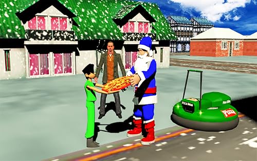 Livraison de pizza : Jeux de Noël du Père Noël - Simulateur de conduite de ville OpenWorld Auto-tamponneuse - Jeu amusant de livraison de pizza futuriste pour les enfants – vue 6