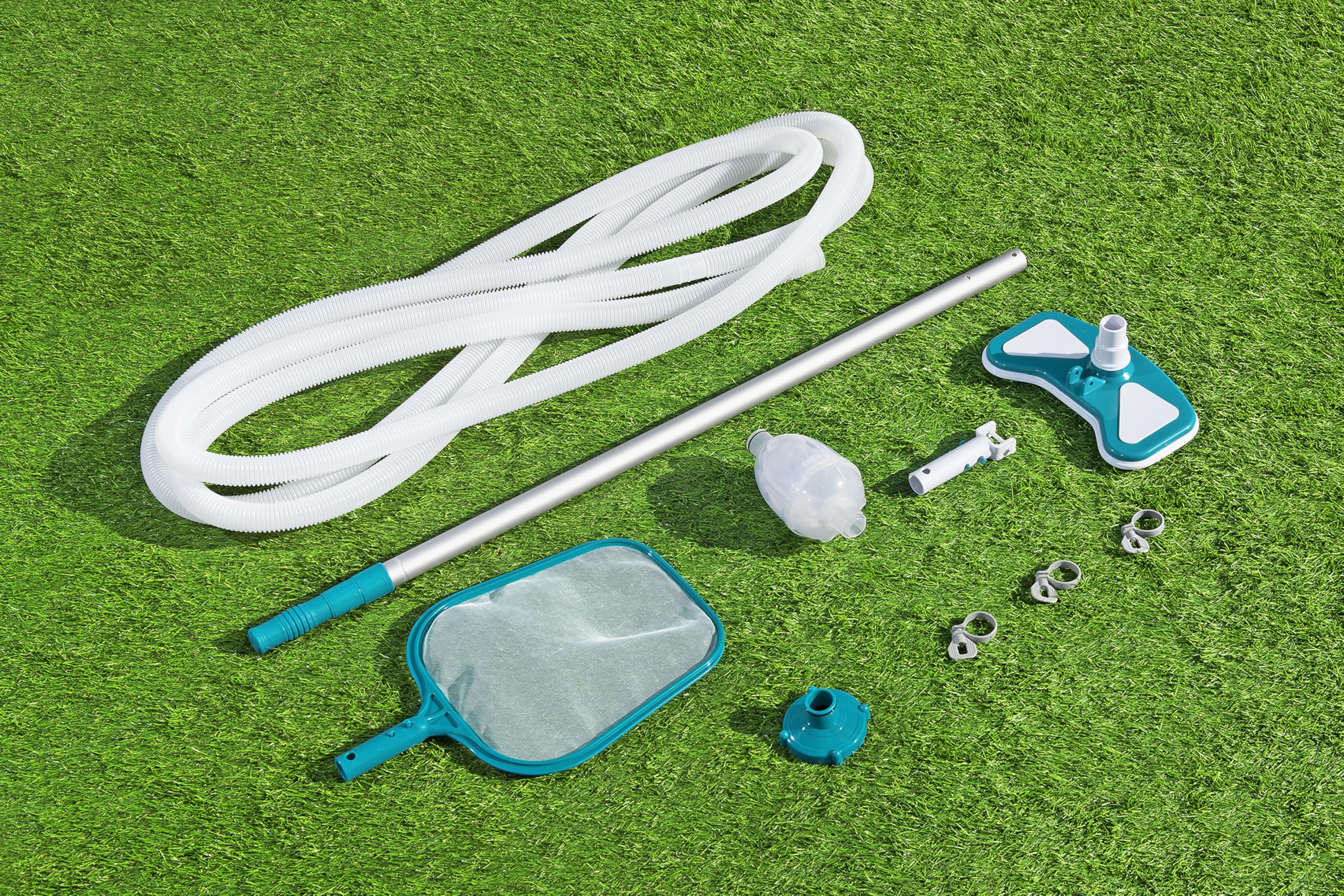 Bestway Kit de Nettoyage pour Piscine AquaClean™, aspirateur, épuisette, Tuyau