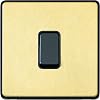 MK Dimensions 1 Gang 20A Switch/1 MODULE Grid Satin Brass Finish Frontplate with A Black Trim