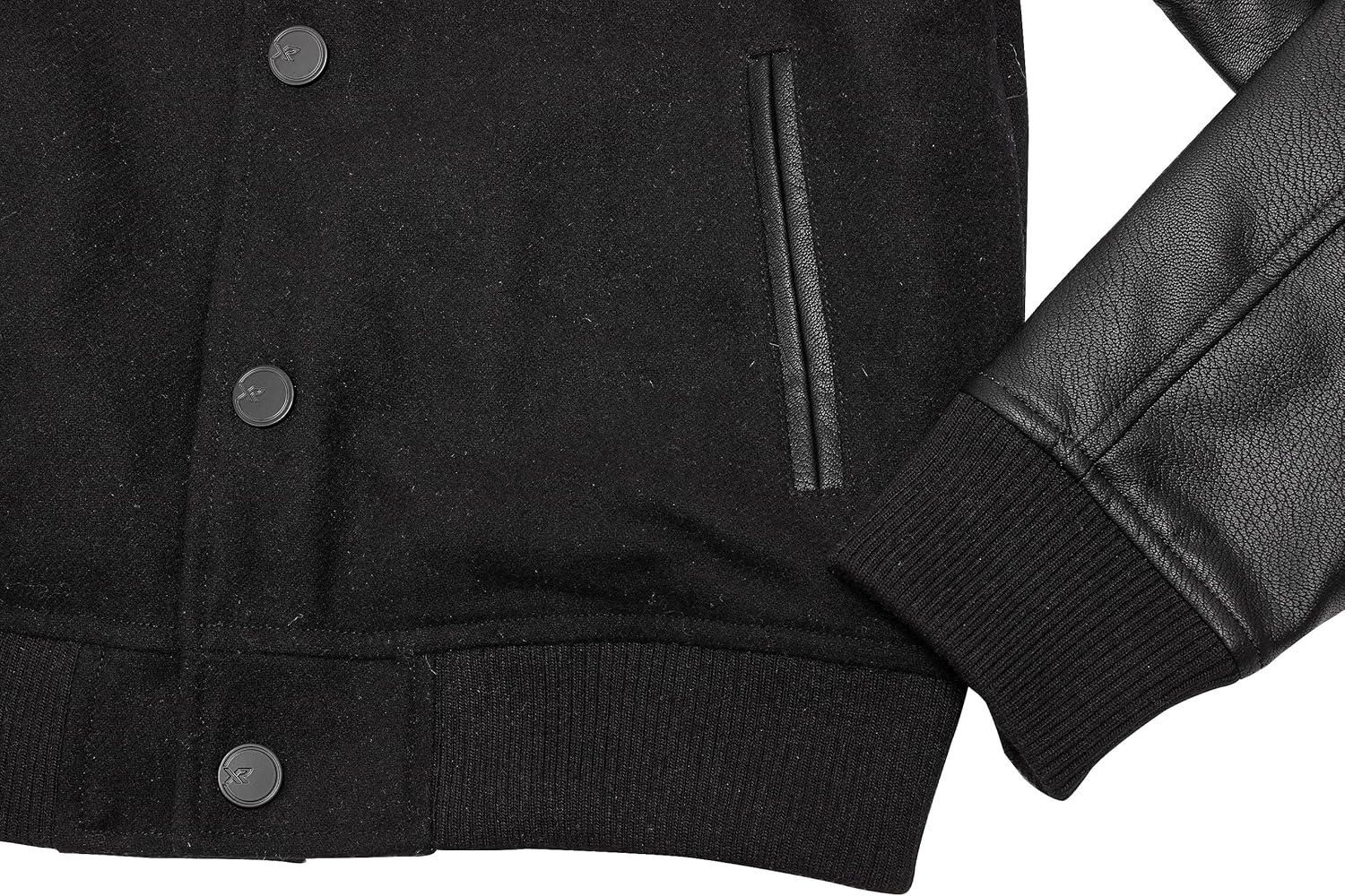 X RAY Boys Outerwear Coat with Faux Leather (S - XL), Wool Varsity Bomber Jacket for Kids W/Grainy PU Sleeves for Boys - Image 6