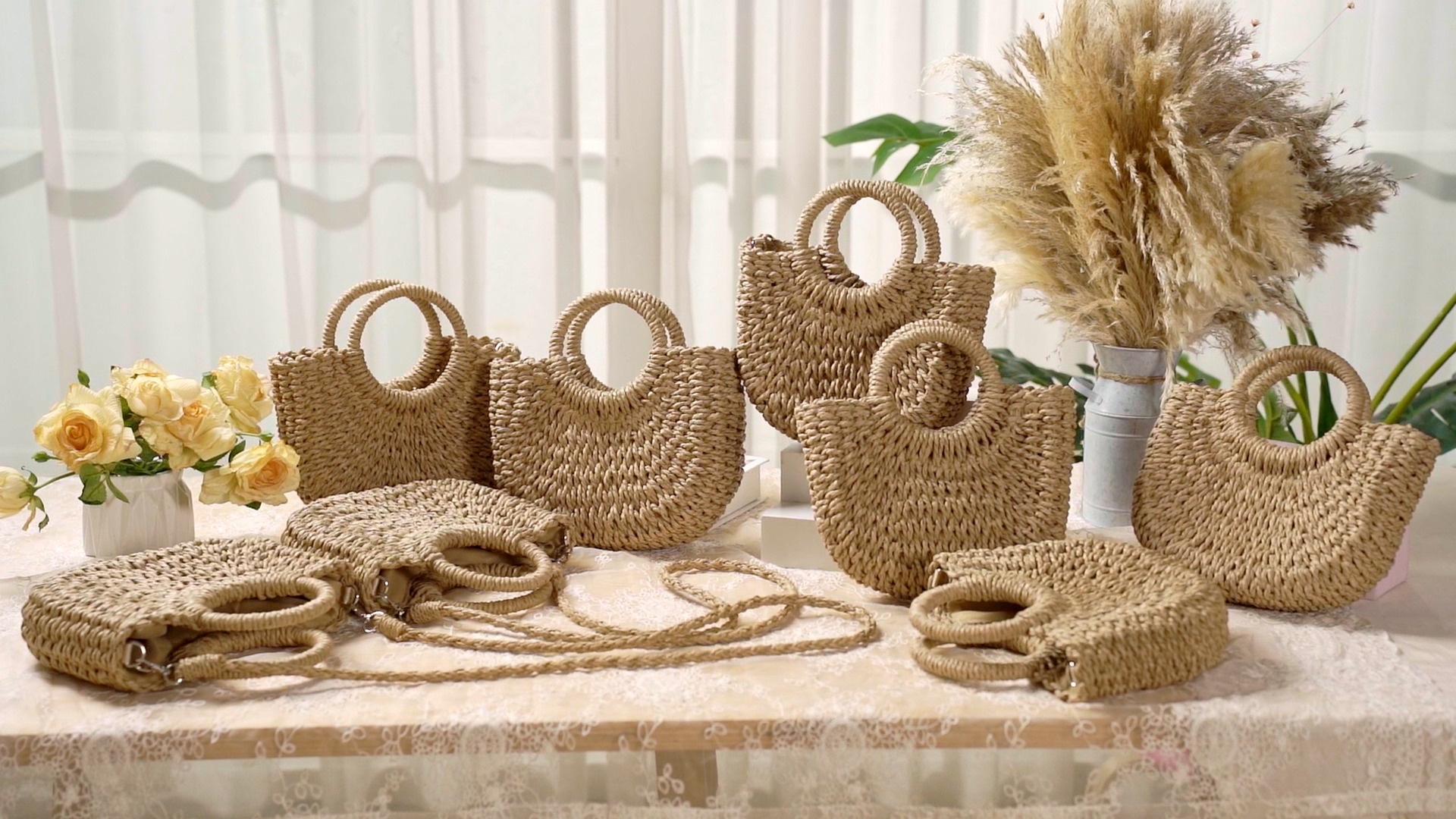 Amazon.com: 8 Pcs Semi Circle Straw Bag Women Mini Rattan Beach Amazon.com: 8 Pcs Semi Circle Straw Bag Women Mini Rattan Beach