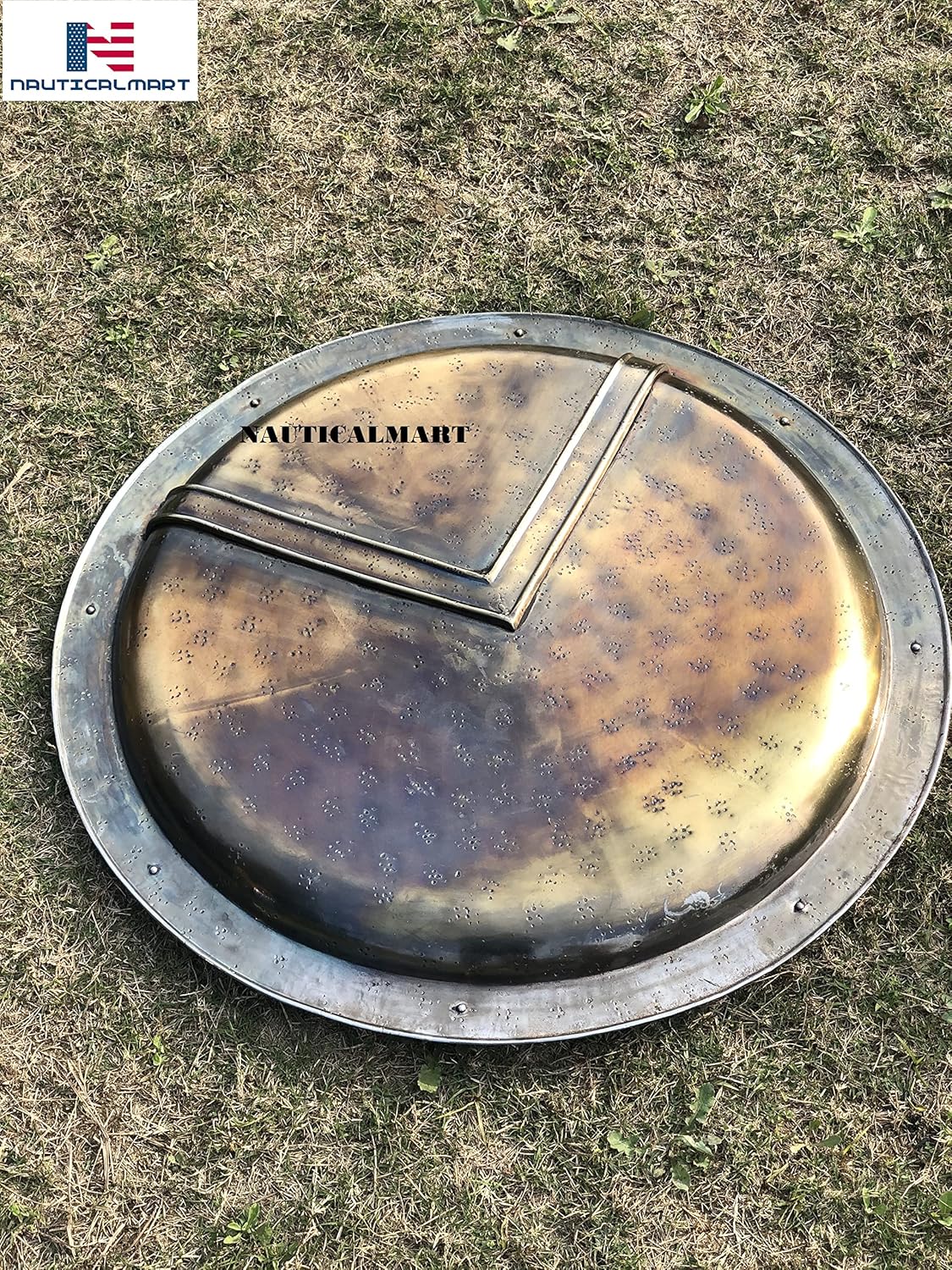 300 King Leonidas Spartan Shield Full Size Replica Official Replica - Brass Antiqued